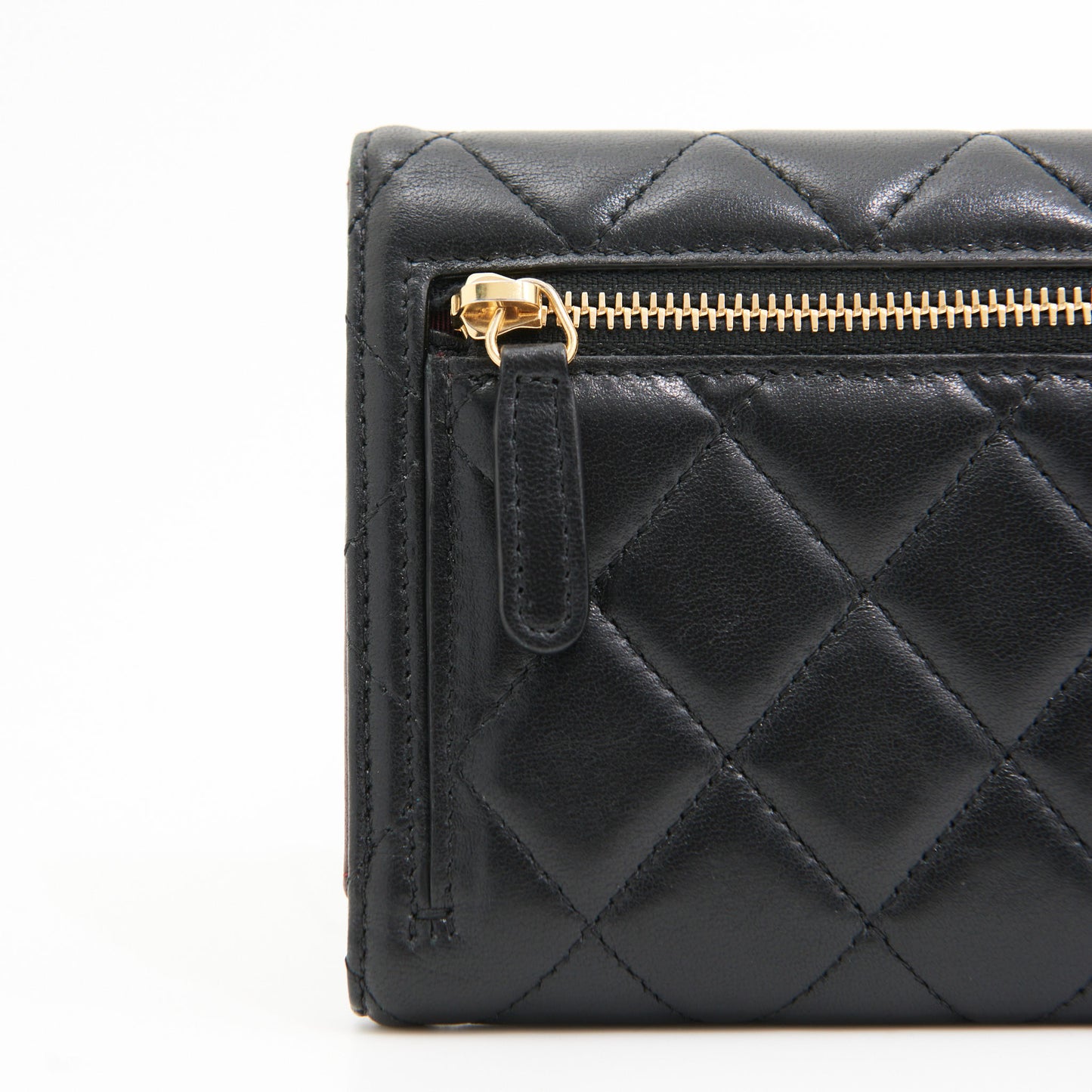Chanel Lambskin Quilted Wallet in Black GHW