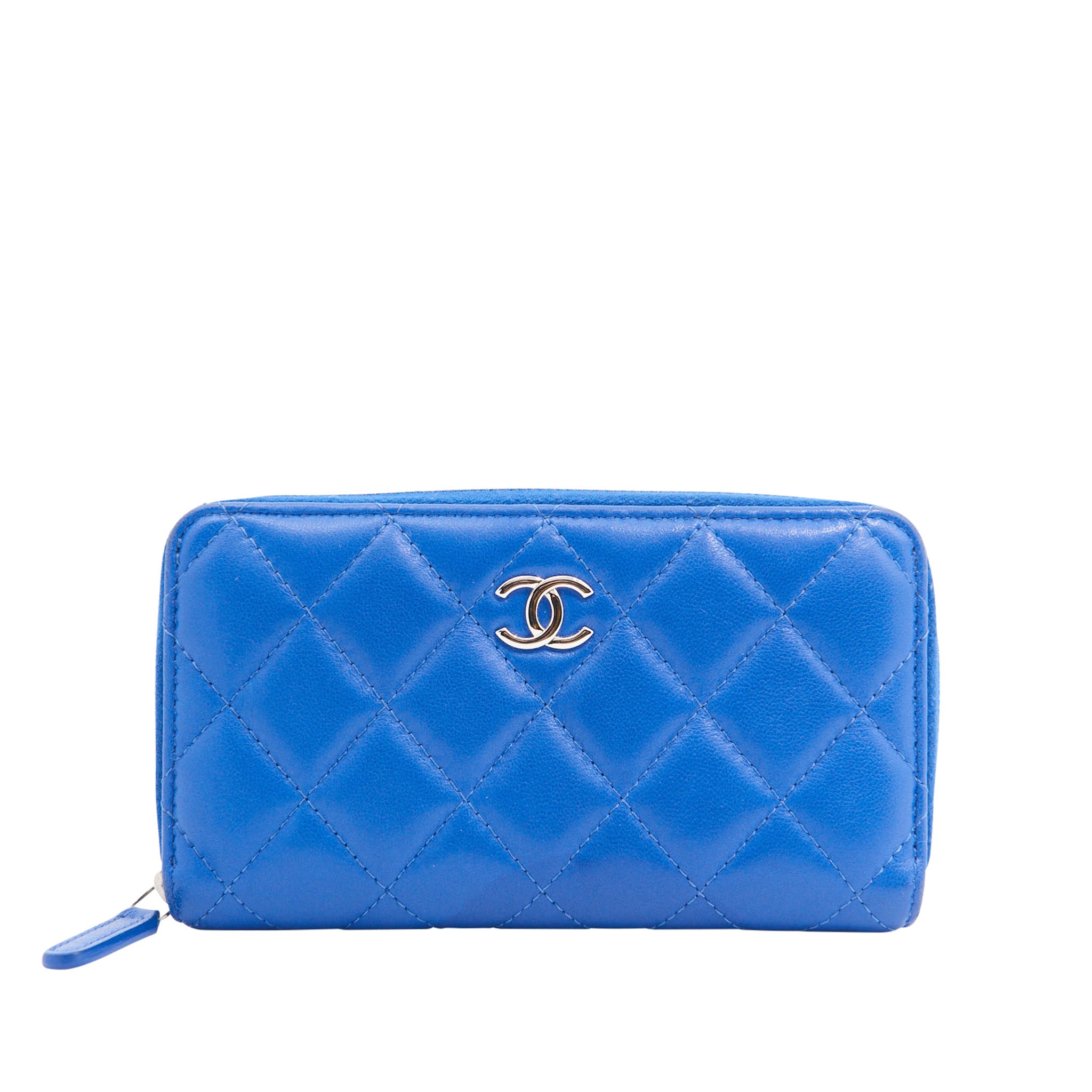 Chanel Lambskin Wallet in Blue SHW