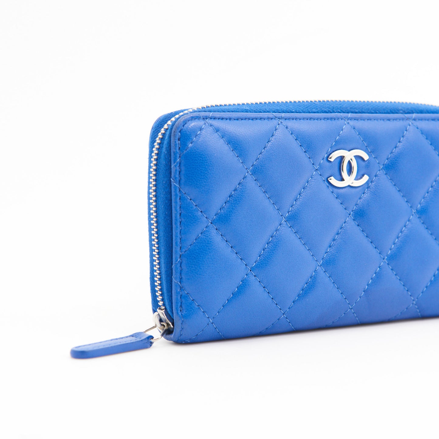 Chanel Lambskin Wallet in Blue SHW