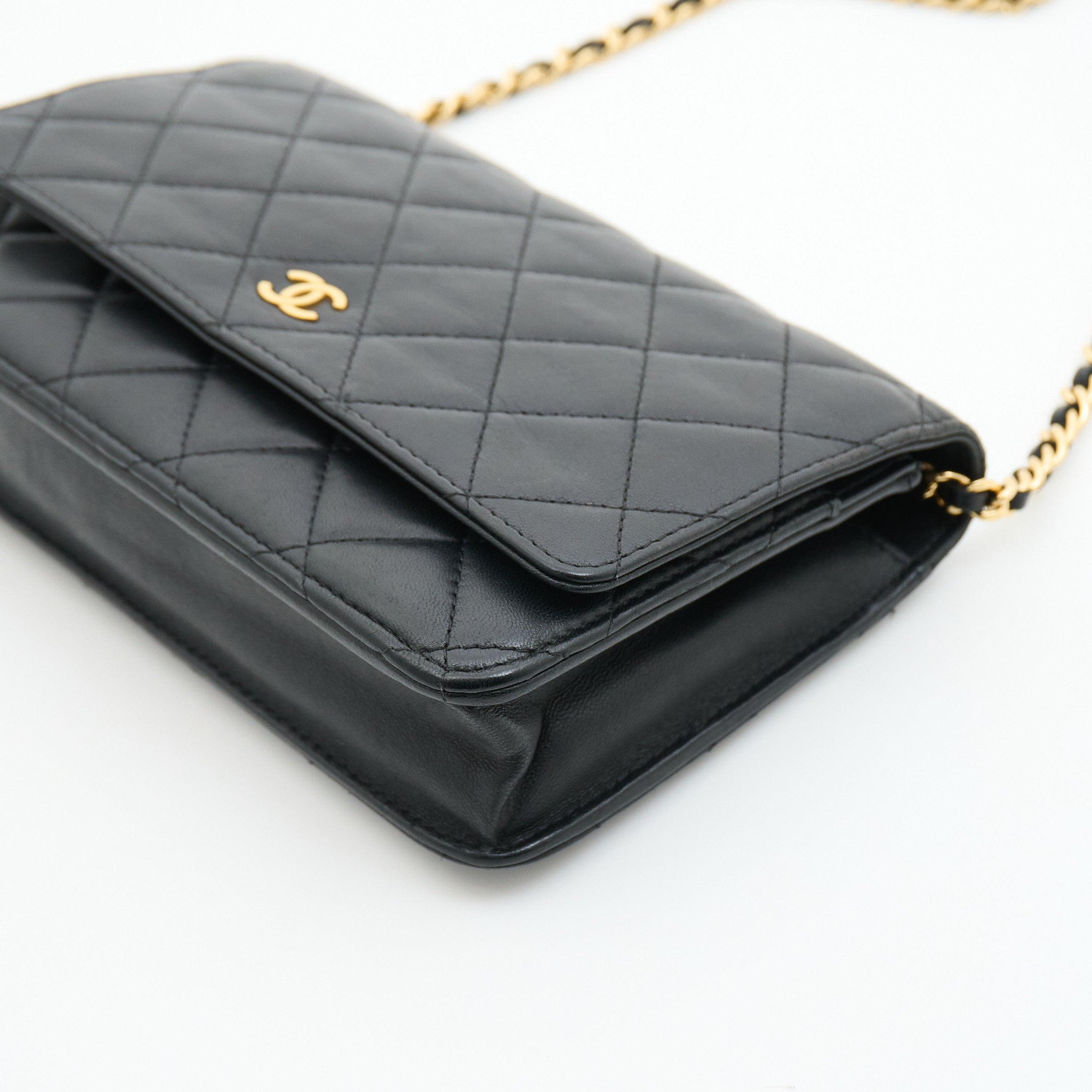 Chanel Black Lambskin Wallet On Chain GHW