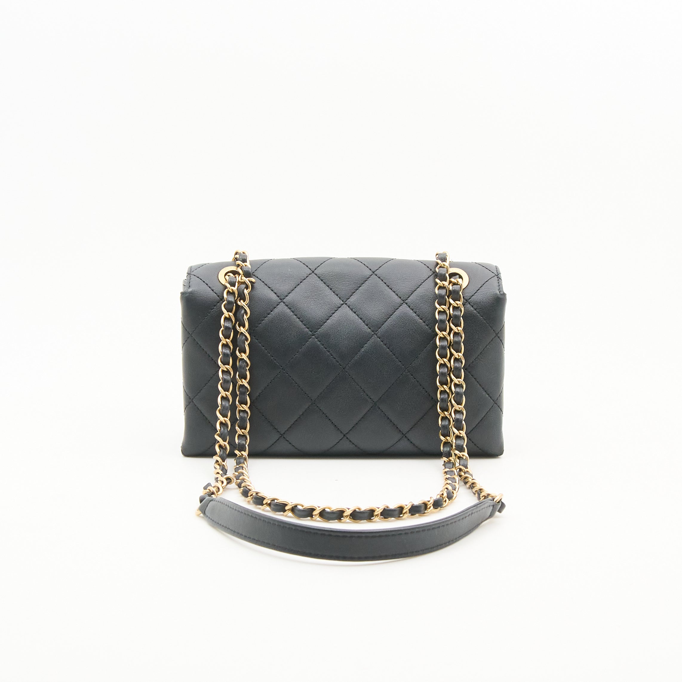 Chanel Logo Enchained Quilted Calfskin Flap Bag
