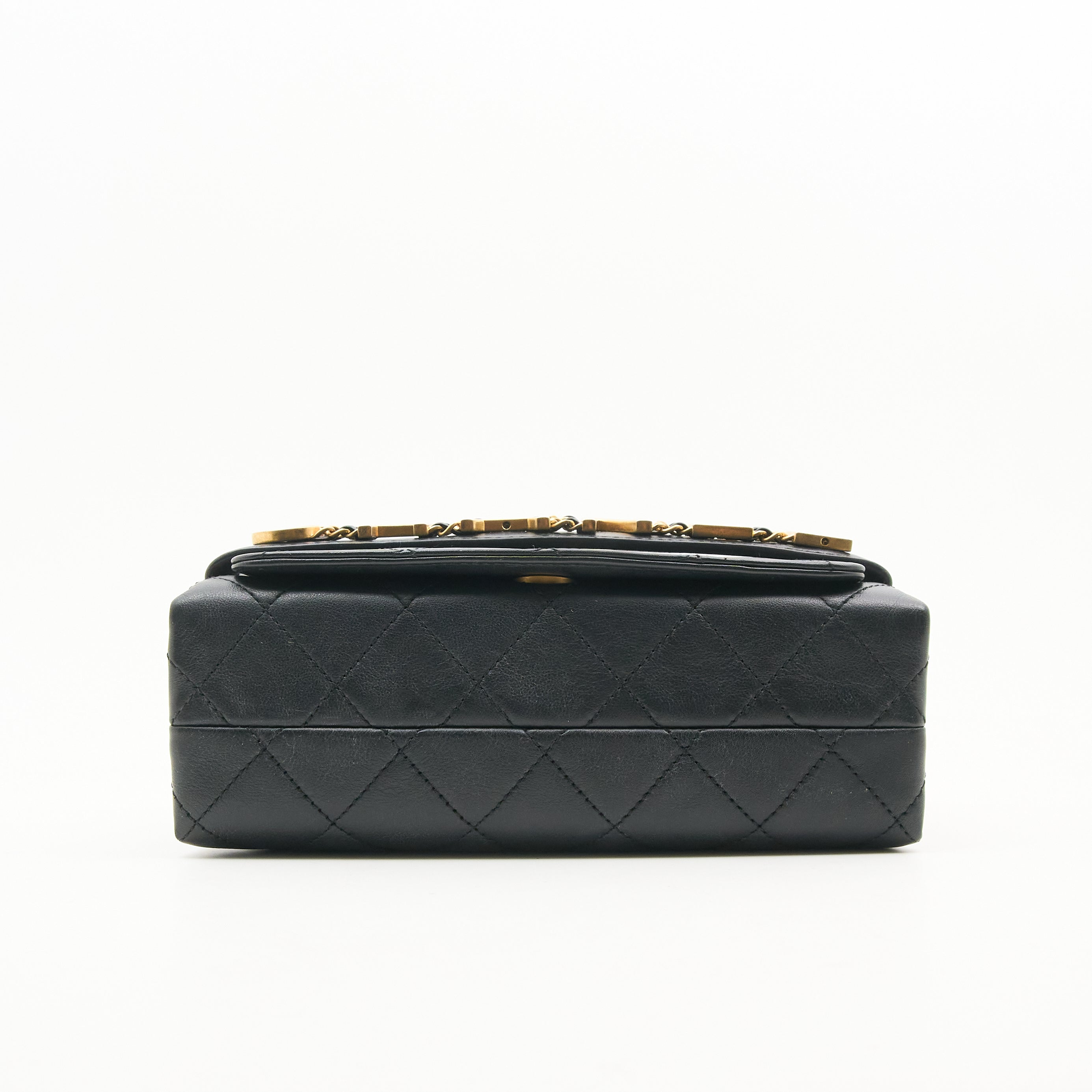 Chanel Logo Enchained Quilted Calfskin Flap Bag