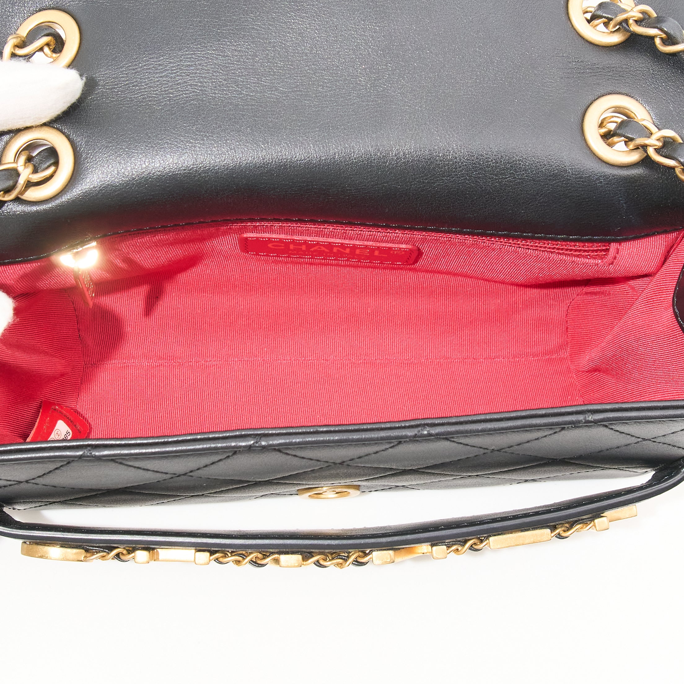 Chanel Logo Enchained Quilted Calfskin Flap Bag