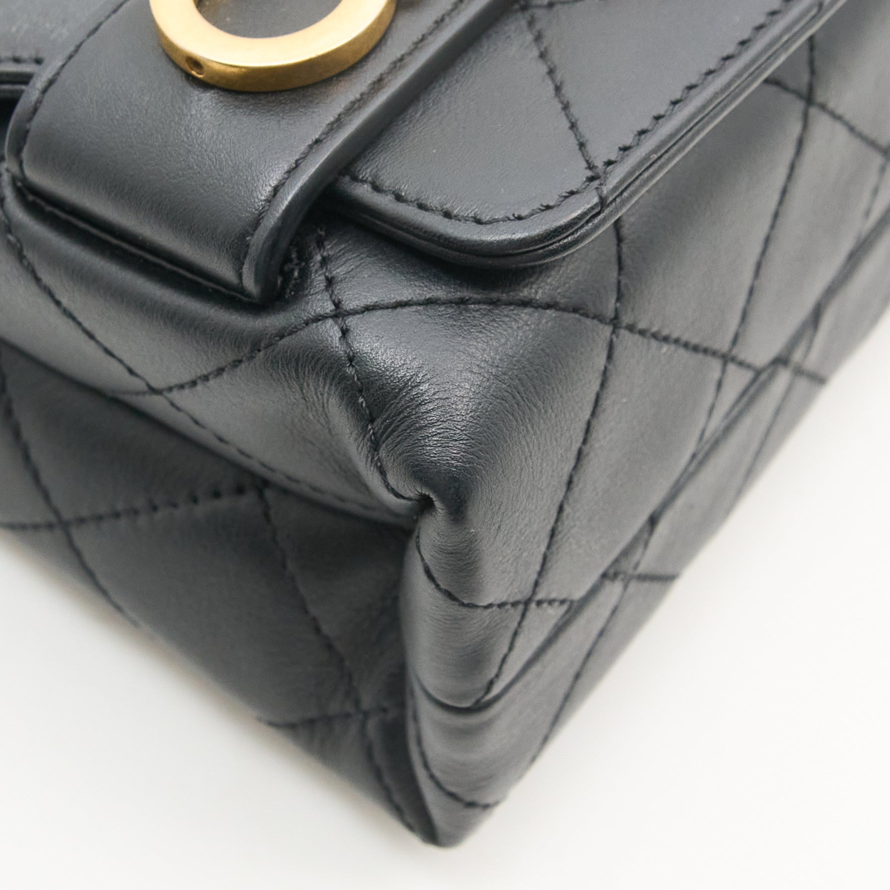 Chanel Logo Enchained Quilted Calfskin Flap Bag