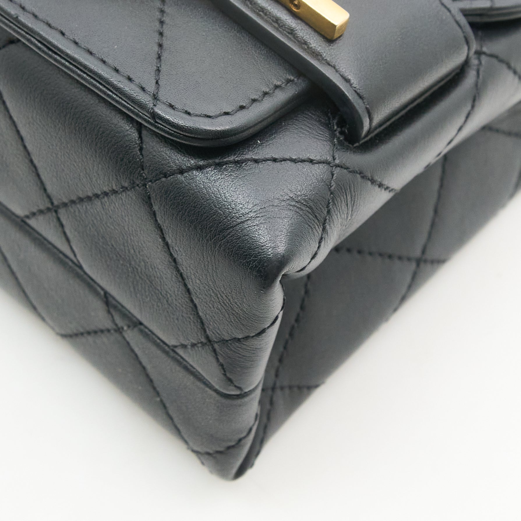 Chanel Logo Enchained Quilted Calfskin Flap Bag