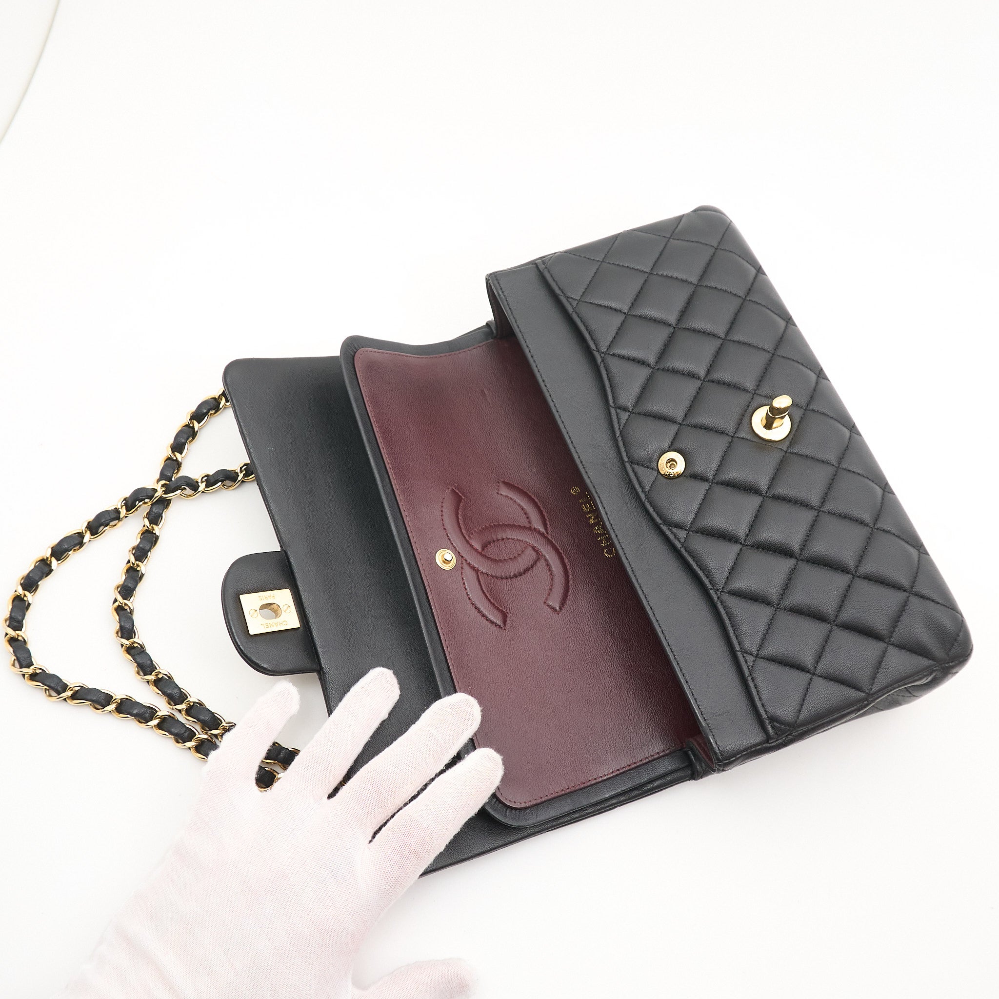 Chanel Medium Classic Double Flap Black Lambskin GHW