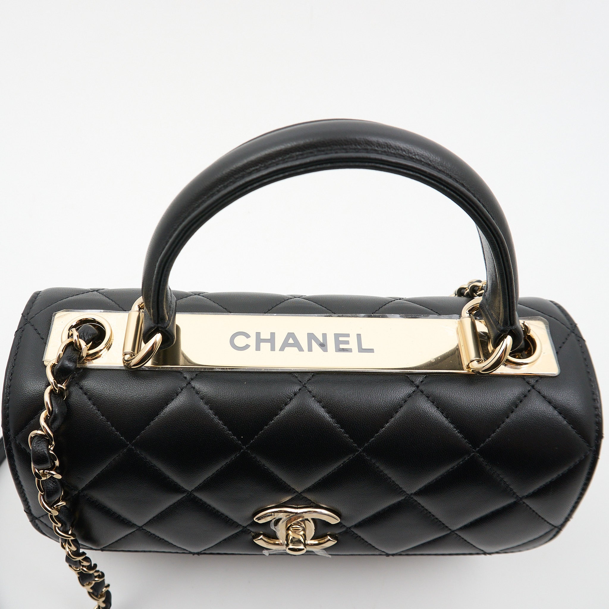 Chanel Medium Trendy Top Handle Black Lambskin LGHW