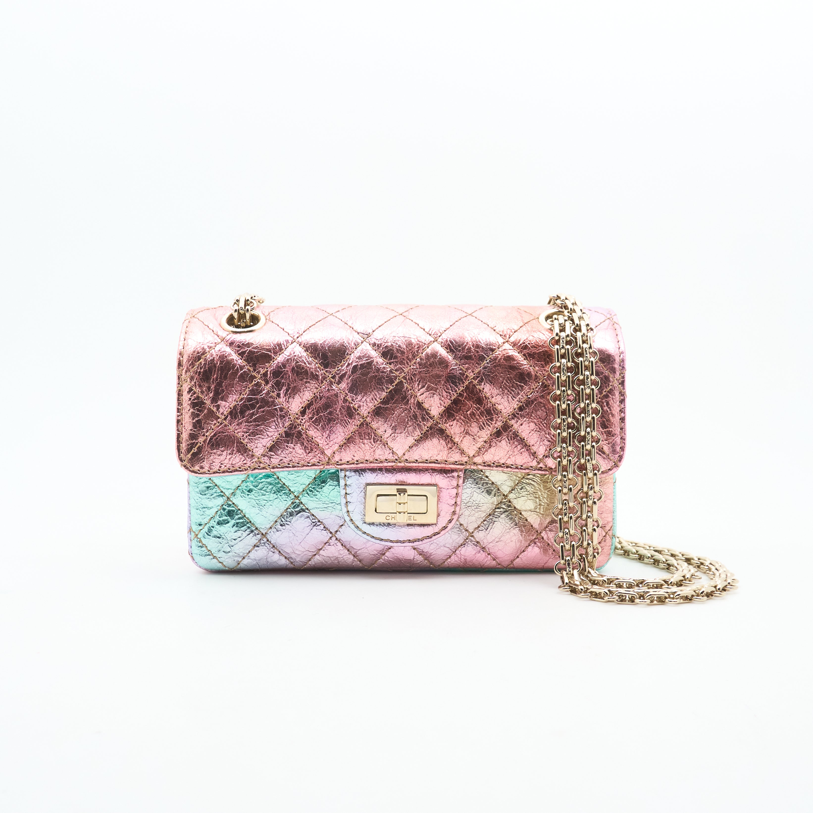 Chanel Metallic Goatskin Quilted Mini 2.55 Reissue Flap Bag