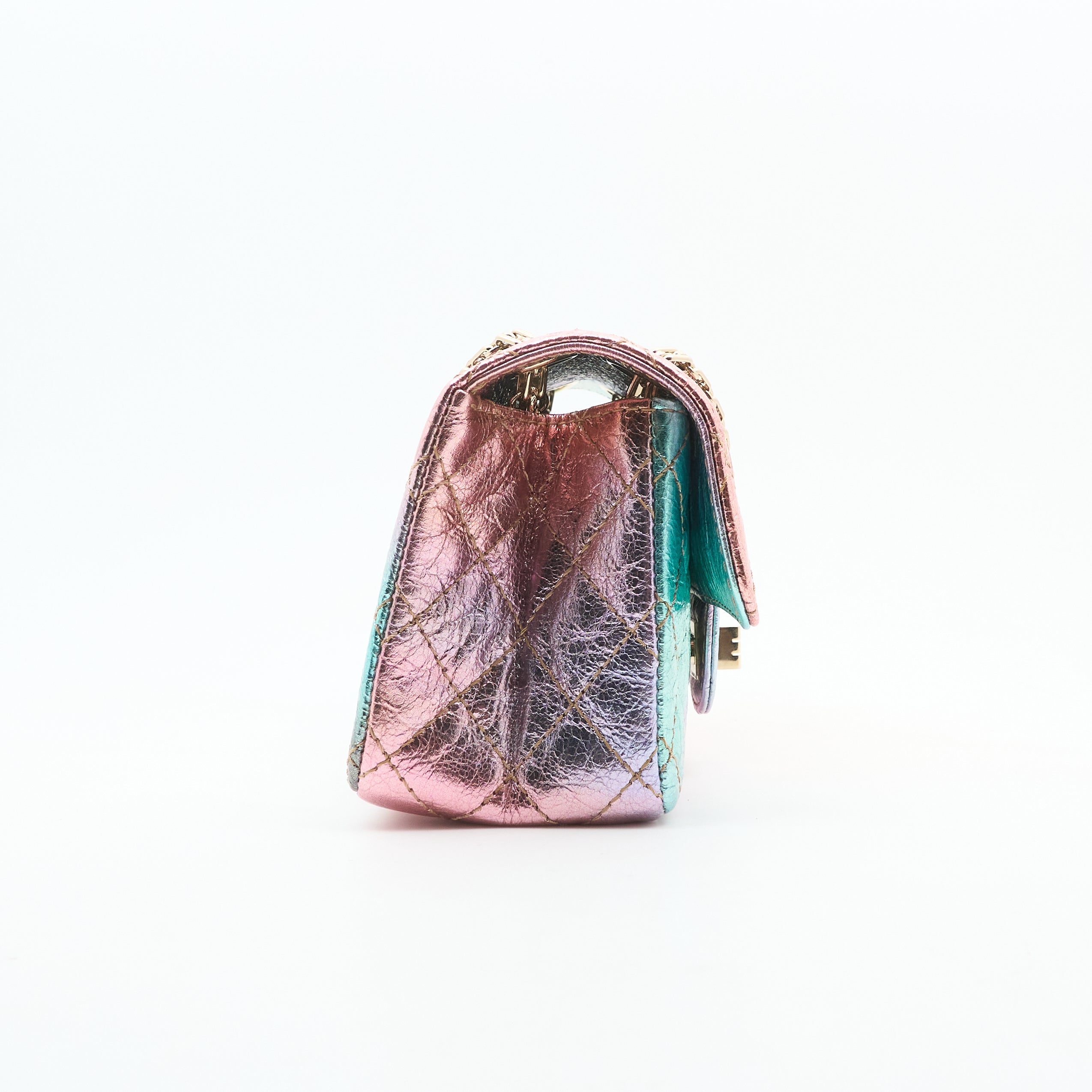 Chanel Metallic Goatskin Quilted Mini 2.55 Reissue Flap Bag