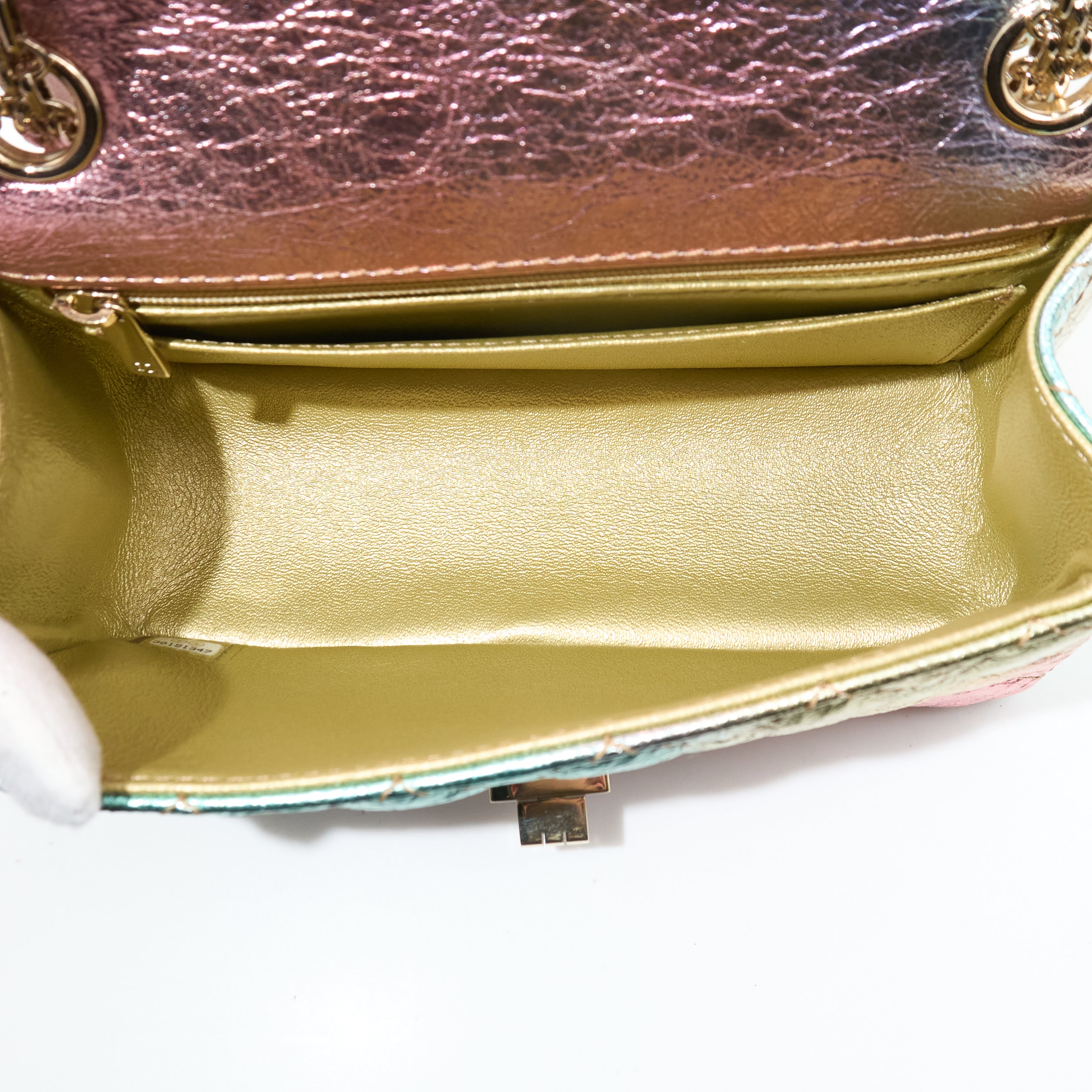 Chanel Metallic Goatskin Quilted Mini 2.55 Reissue Flap Bag