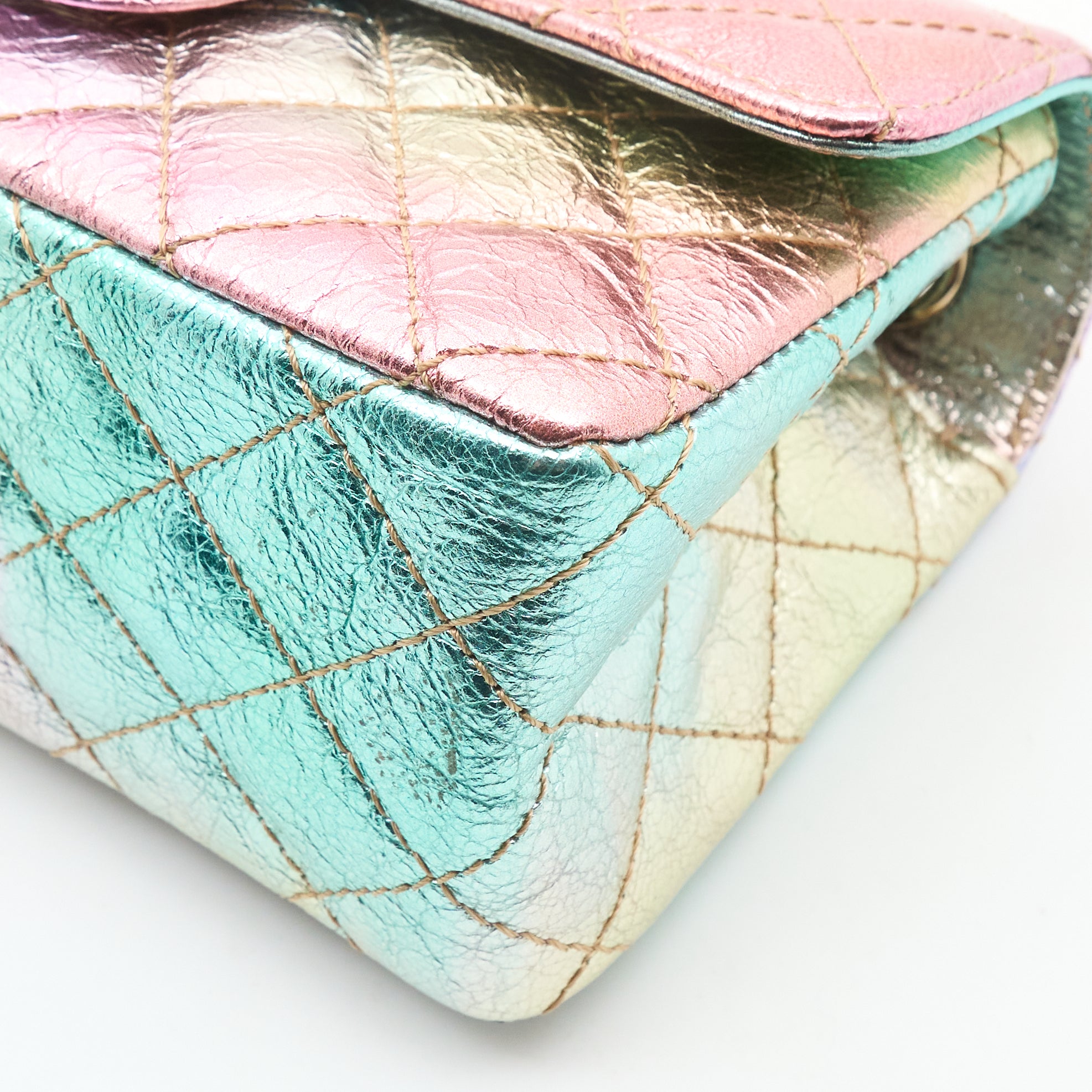 Chanel Metallic Goatskin Quilted Mini 2.55 Reissue Flap Bag