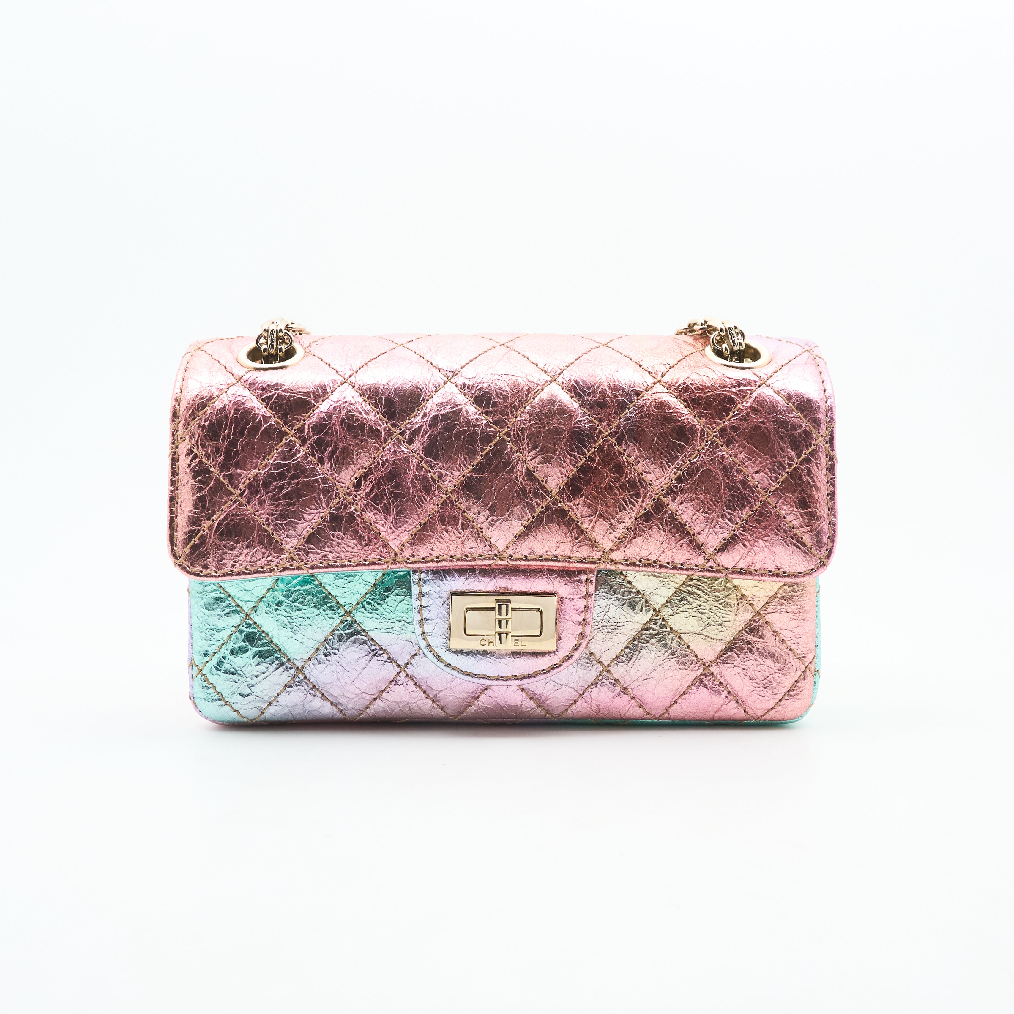 Chanel Metallic Goatskin Quilted Mini 2.55 Reissue Flap Bag