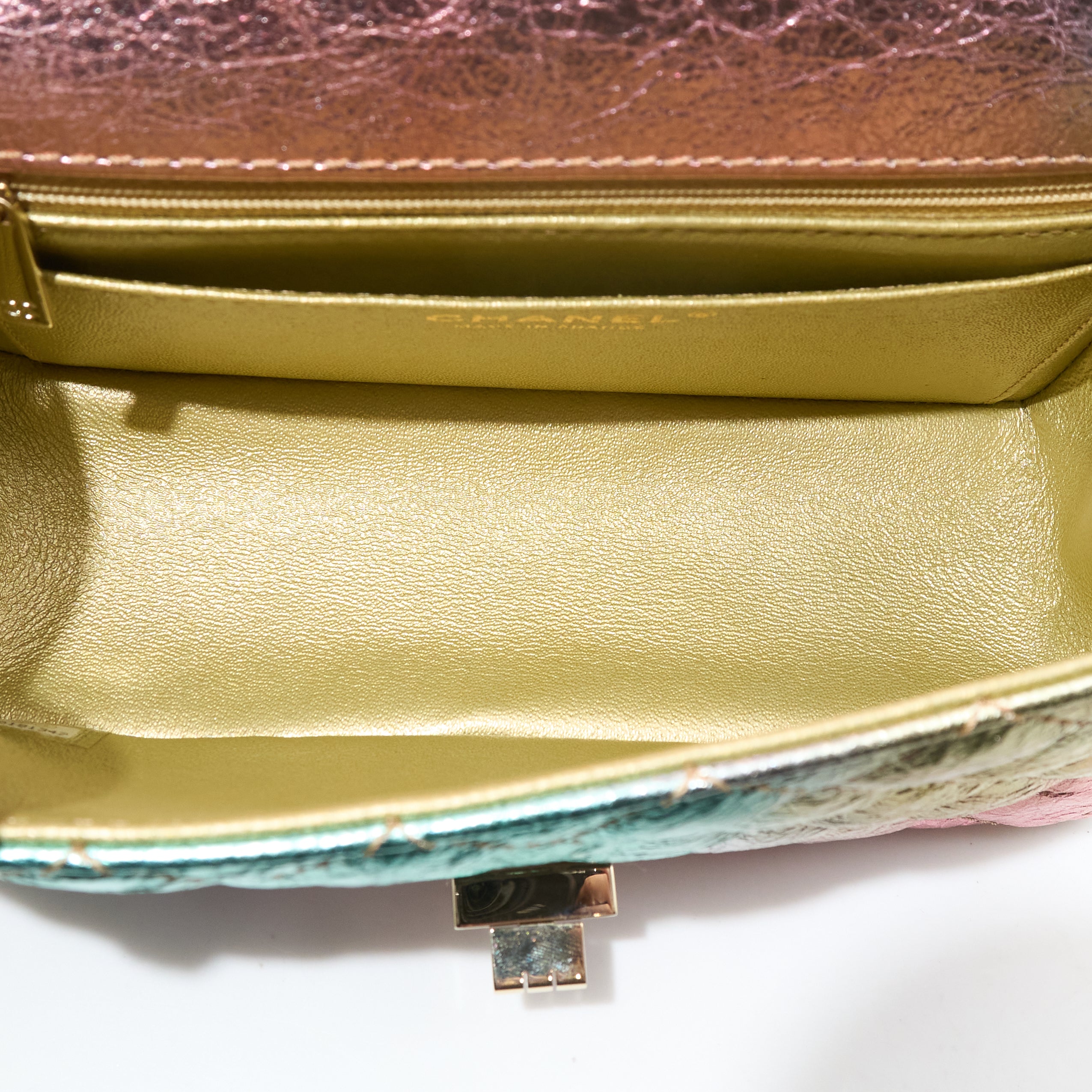 Chanel Metallic Goatskin Quilted Mini 2.55 Reissue Flap Bag