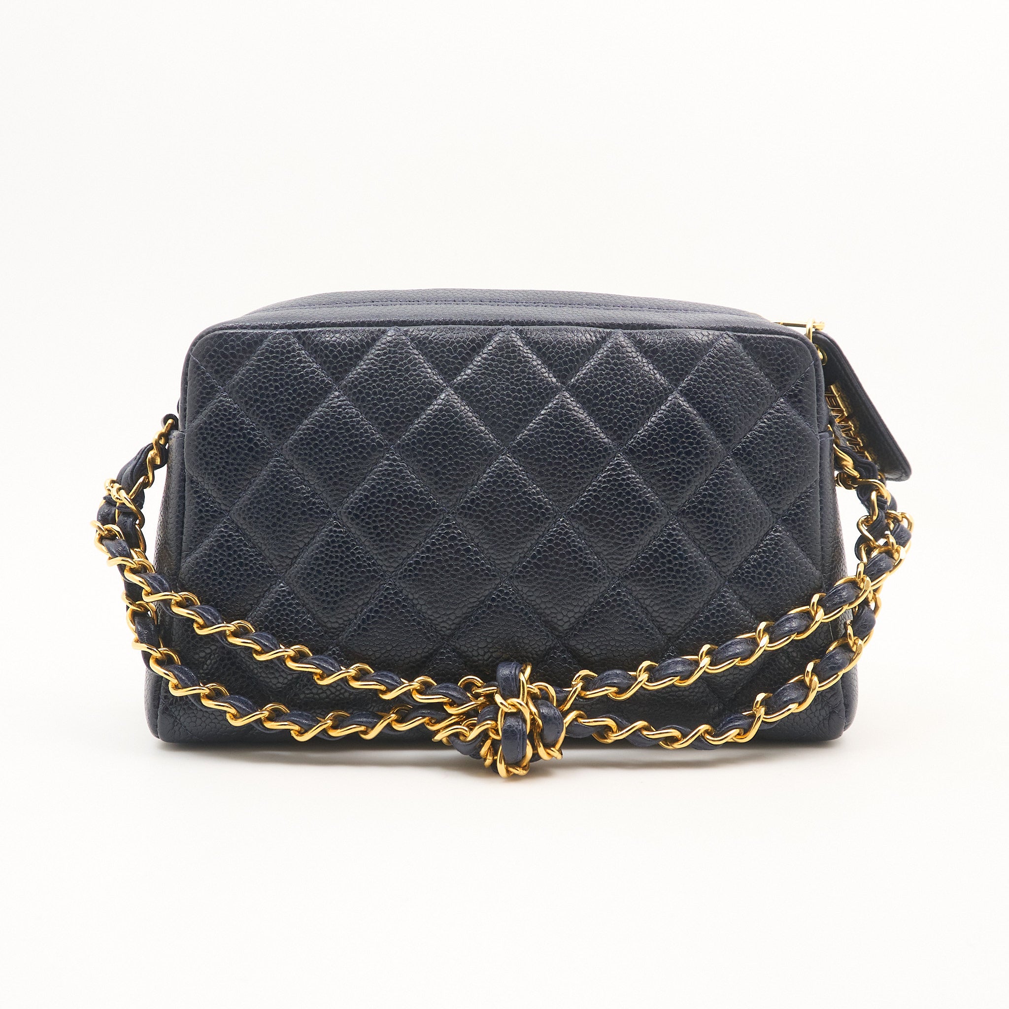 Chanel Navy Caviar Camera Bag GHW