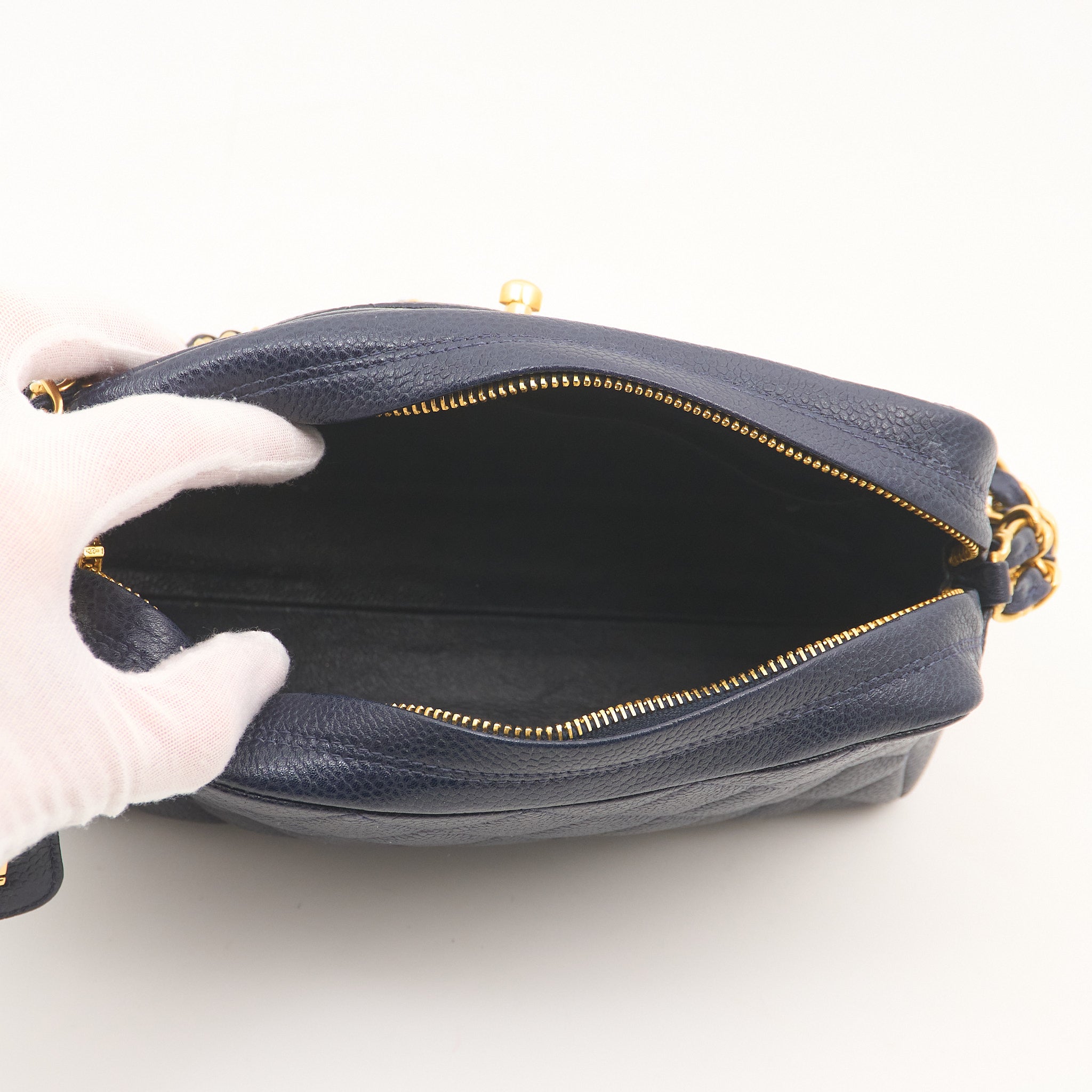 Chanel Navy Caviar Camera Bag GHW