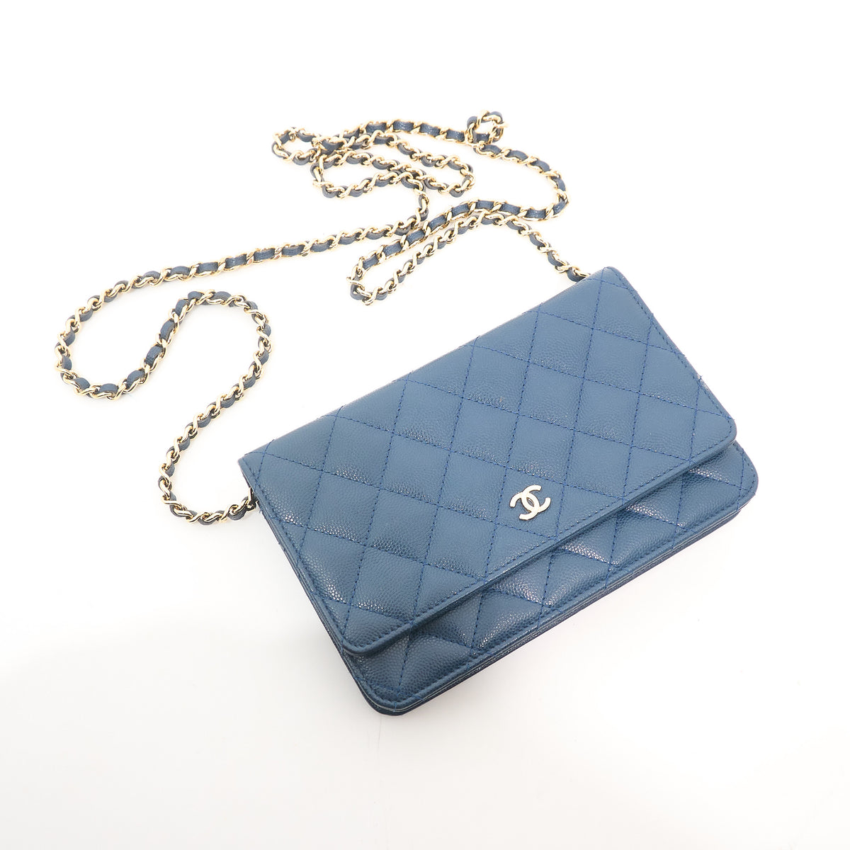 Chanel Classic Wallet On Chain Navy Caviar GHW