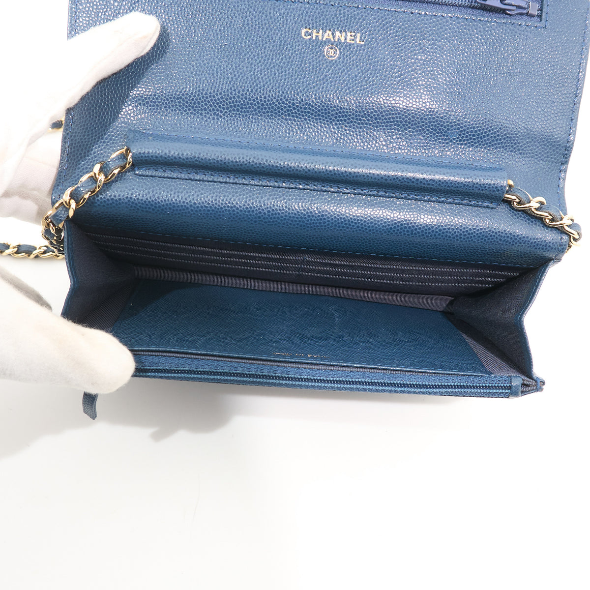 Chanel Classic Wallet On Chain Navy Caviar GHW