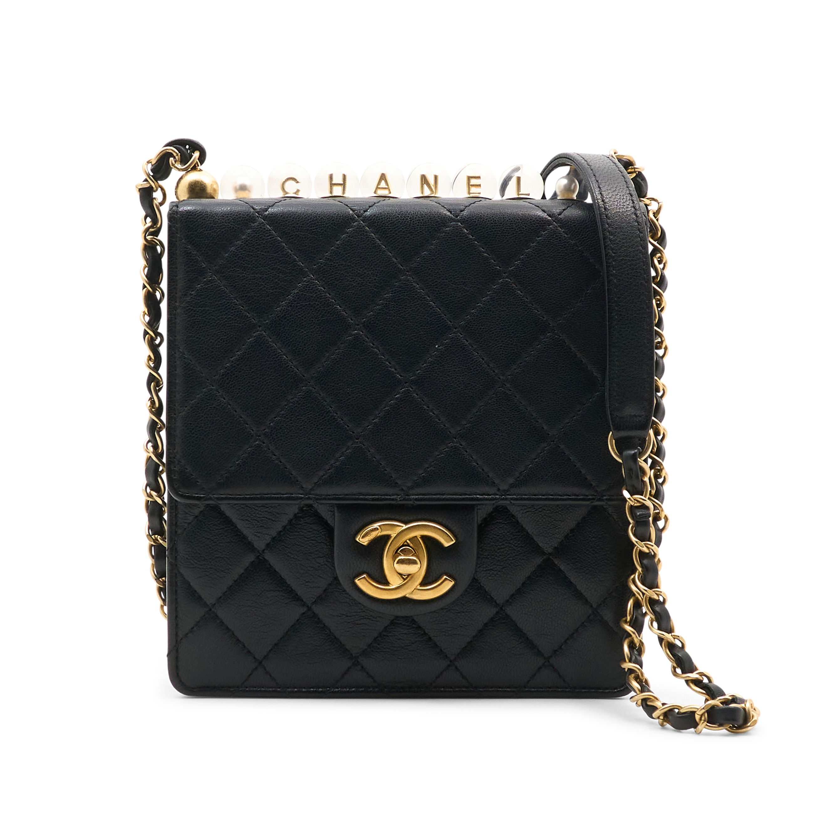 Chanel Pearls Quilted Flap Crossbody Bag