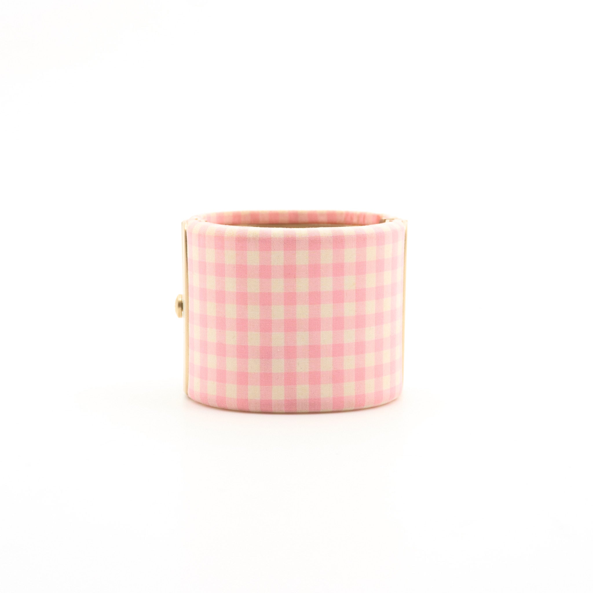 Chanel Pink Gingham Cuff Bracelet