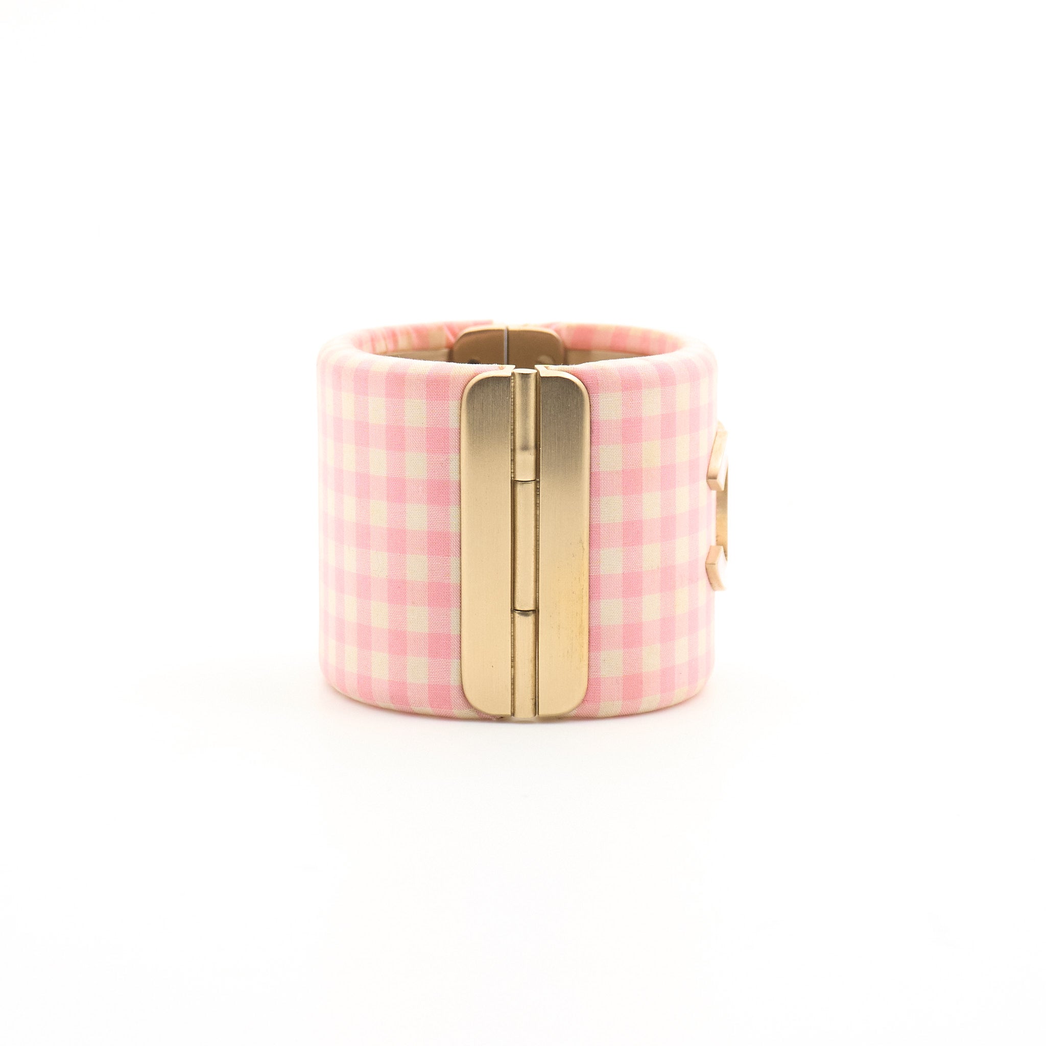 Chanel Pink Gingham Cuff Bracelet