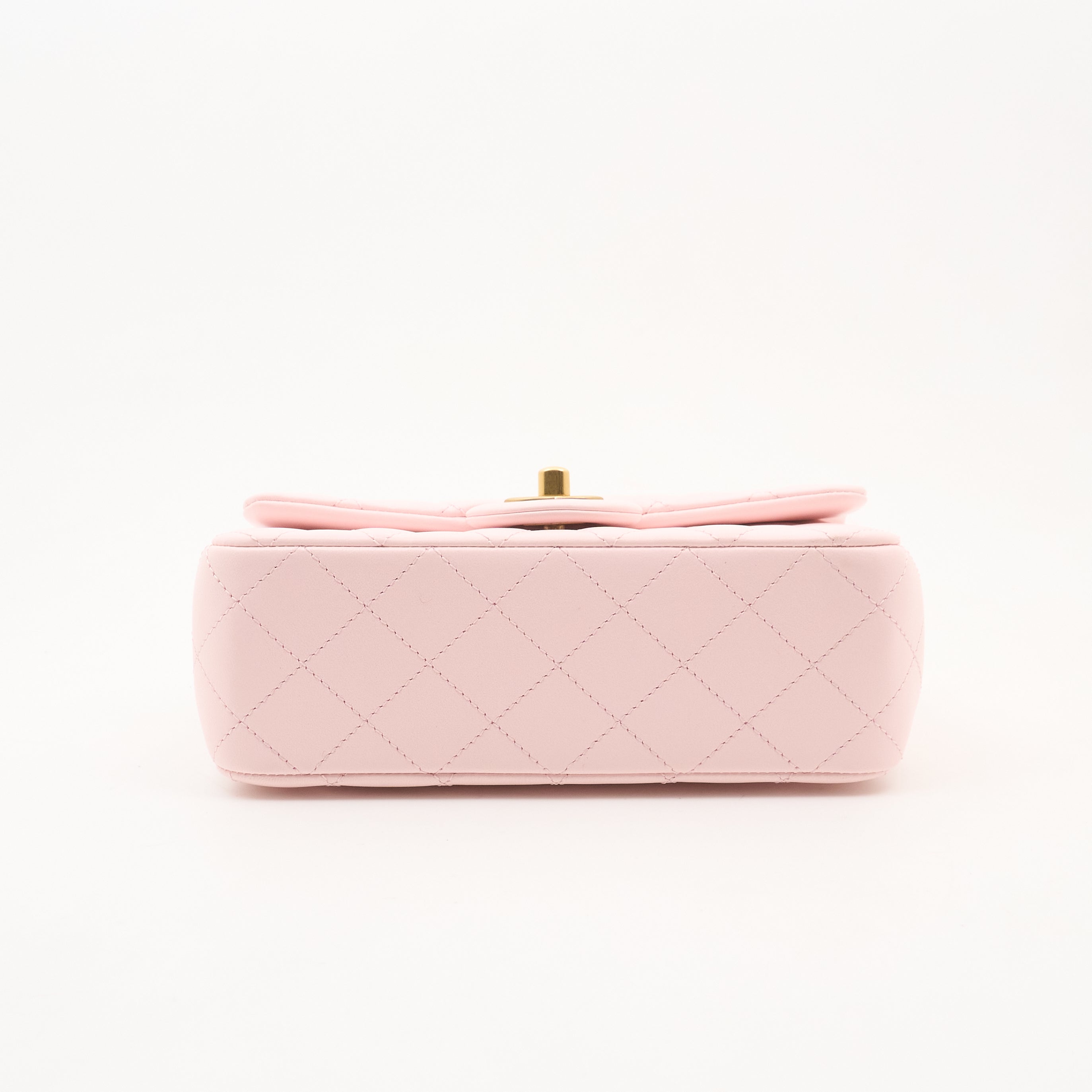 Chanel Pink Lambskin Pearl Crush Mini Flap Bag GHW