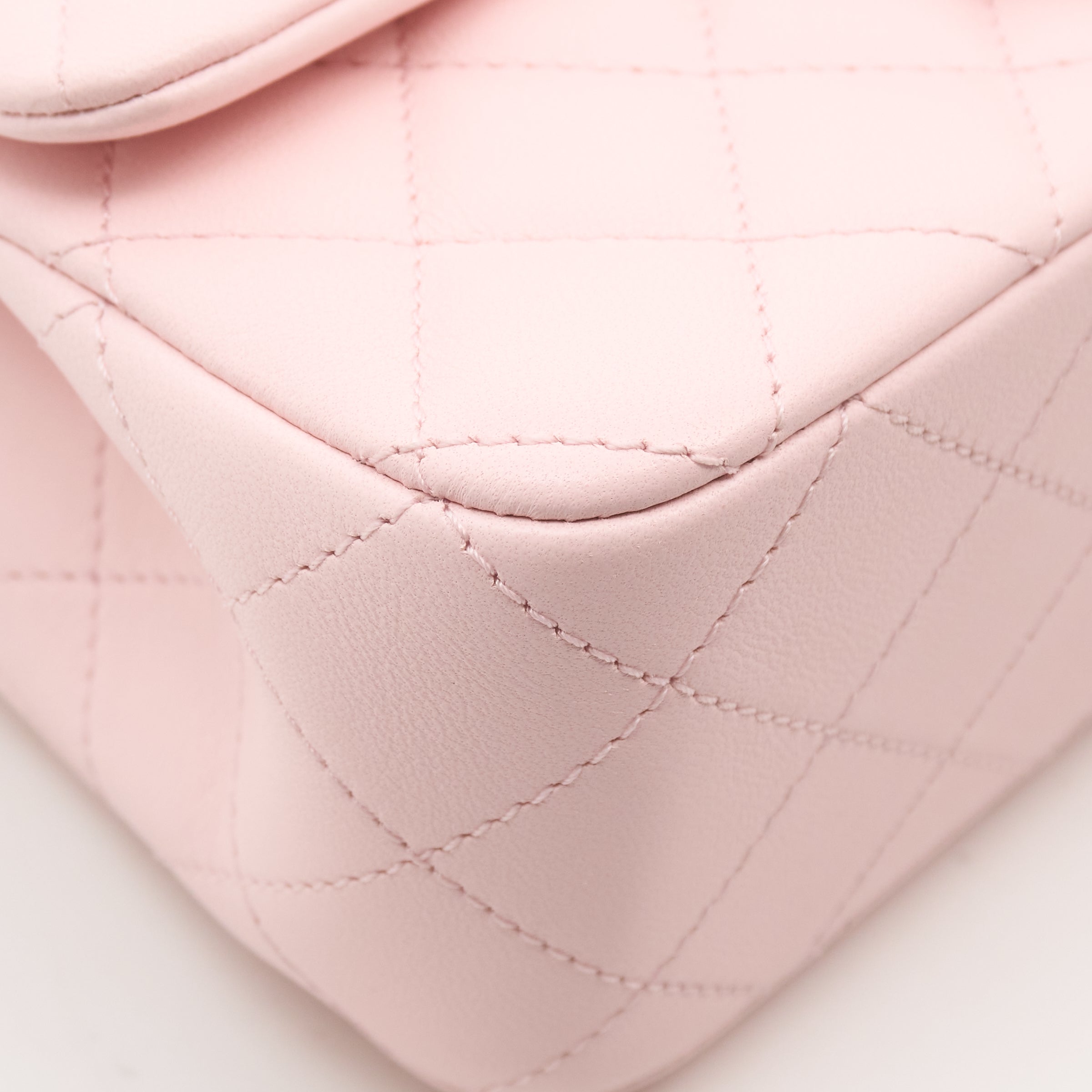 Chanel Pink Lambskin Pearl Crush Mini Flap Bag GHW
