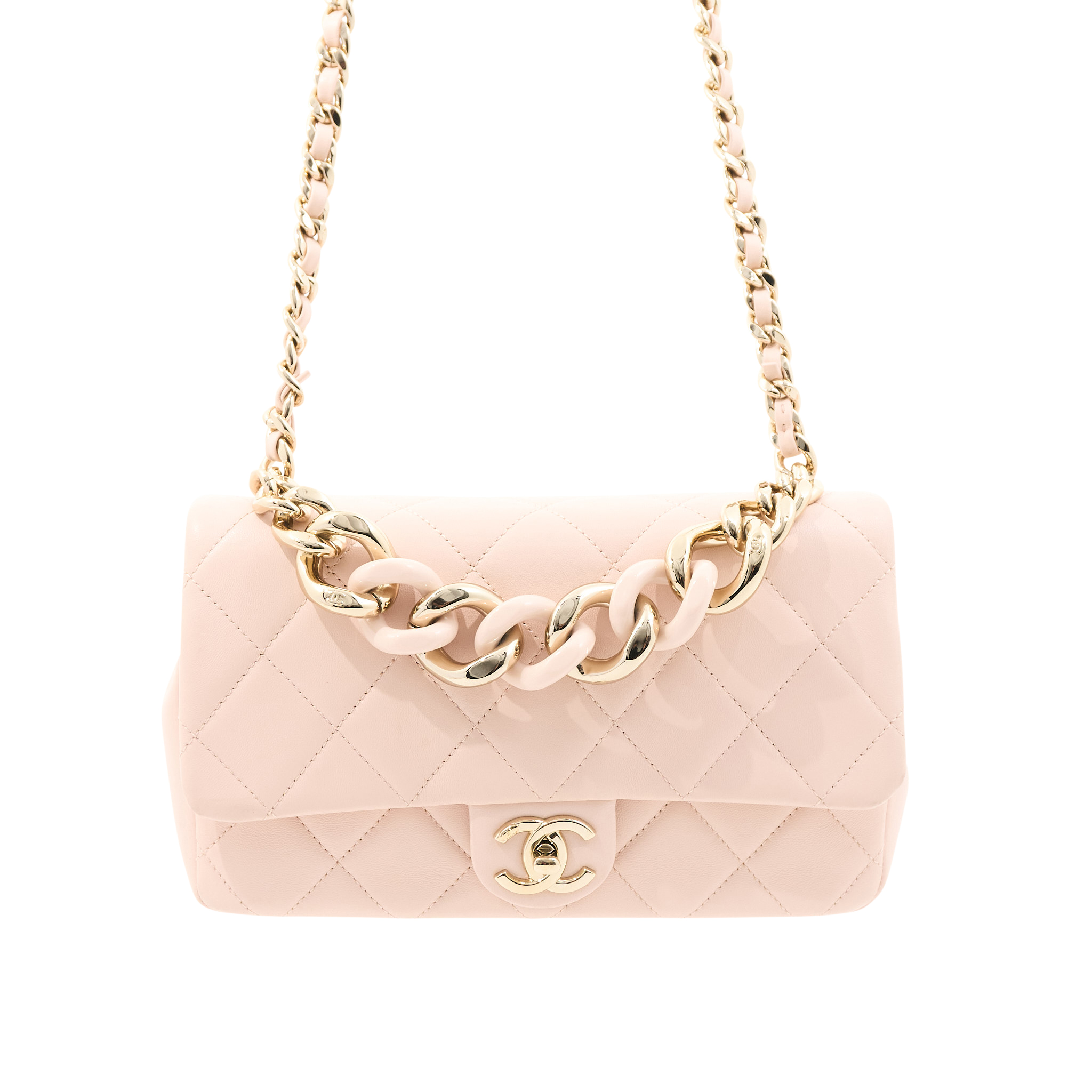 Chanel 22C Medium Flap Bag With Top Handle Pink LGHW