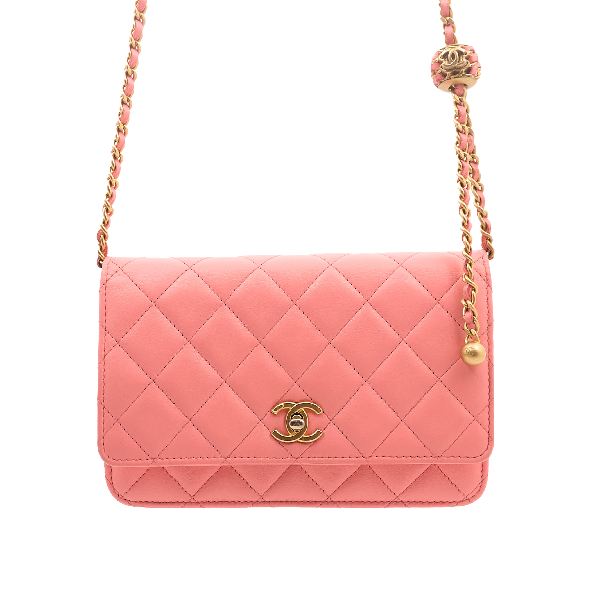 Chanel Pink Pearl Crush Wallet On Chain GHW