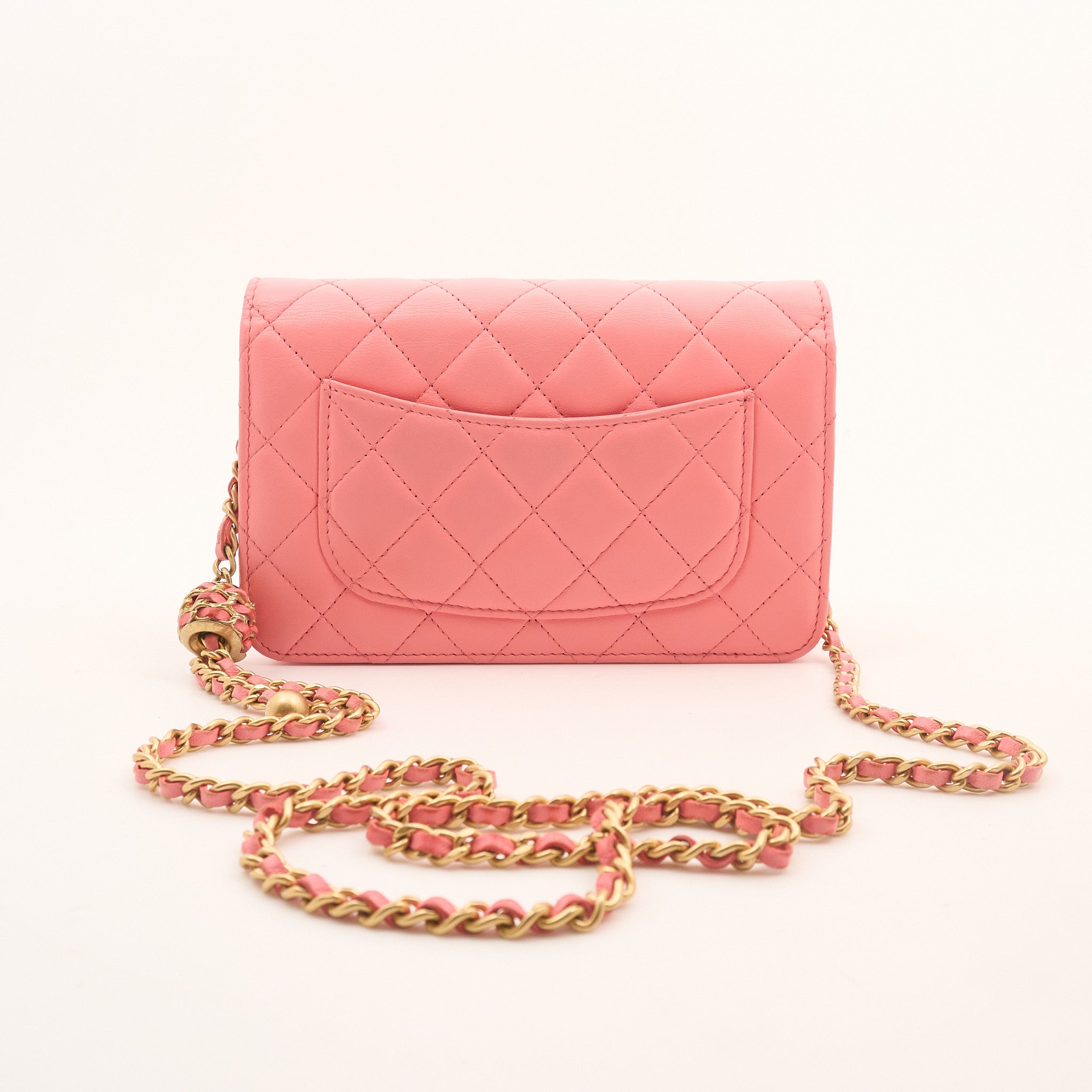 Chanel Pink Pearl Crush Wallet On Chain GHW