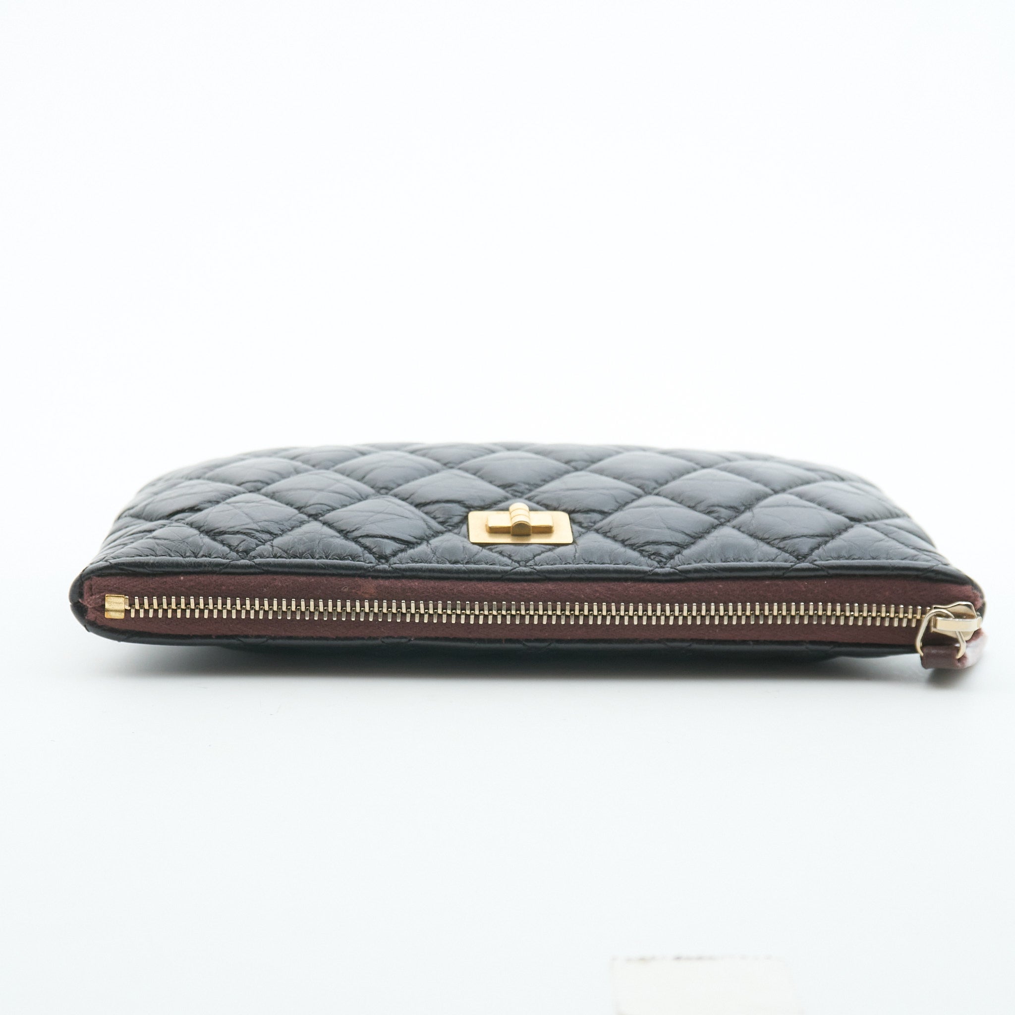 Chanel Reissue Zipped Pouch Black GHW