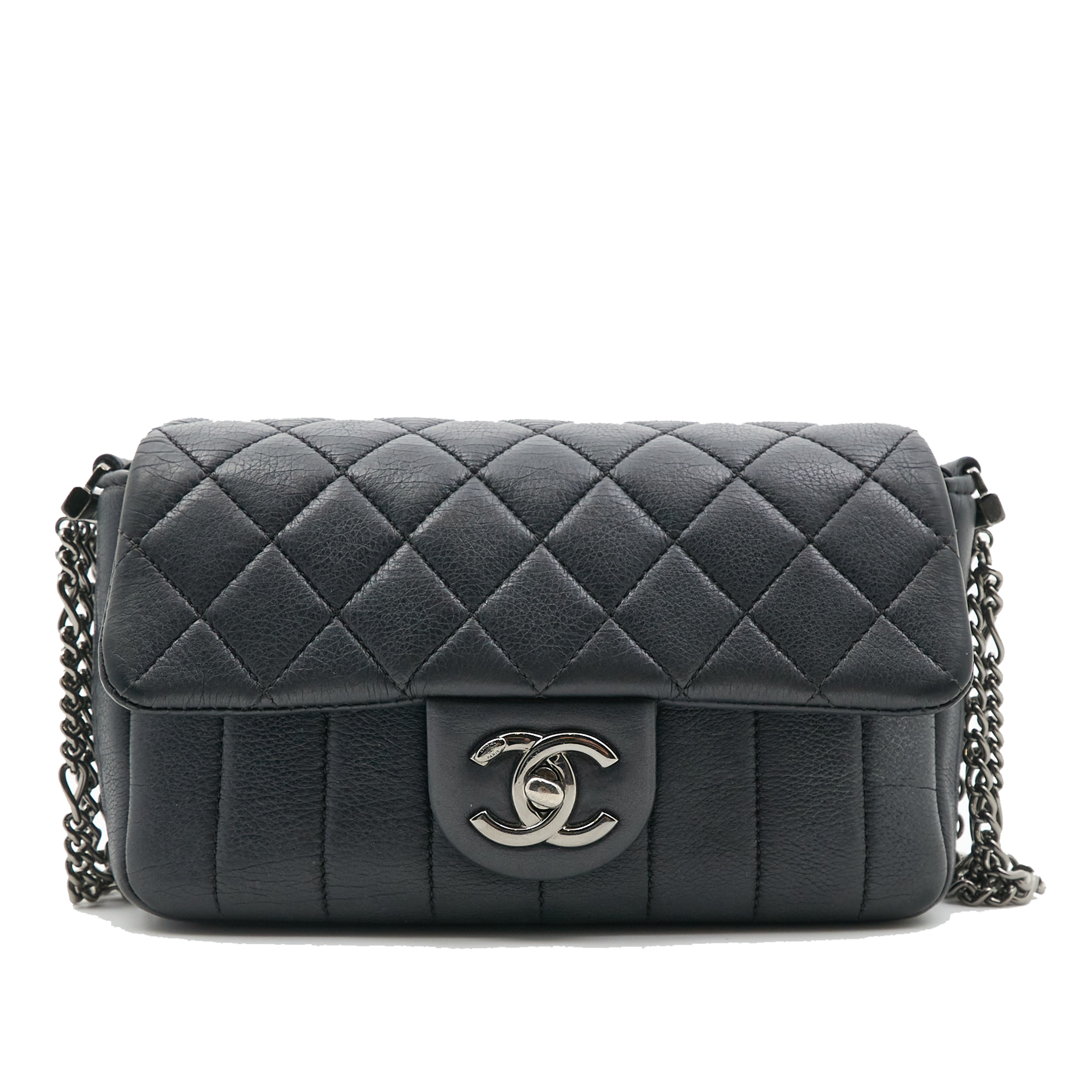 Chanel Quilted Calfskin Multi Chain Flap Bag Black RHW