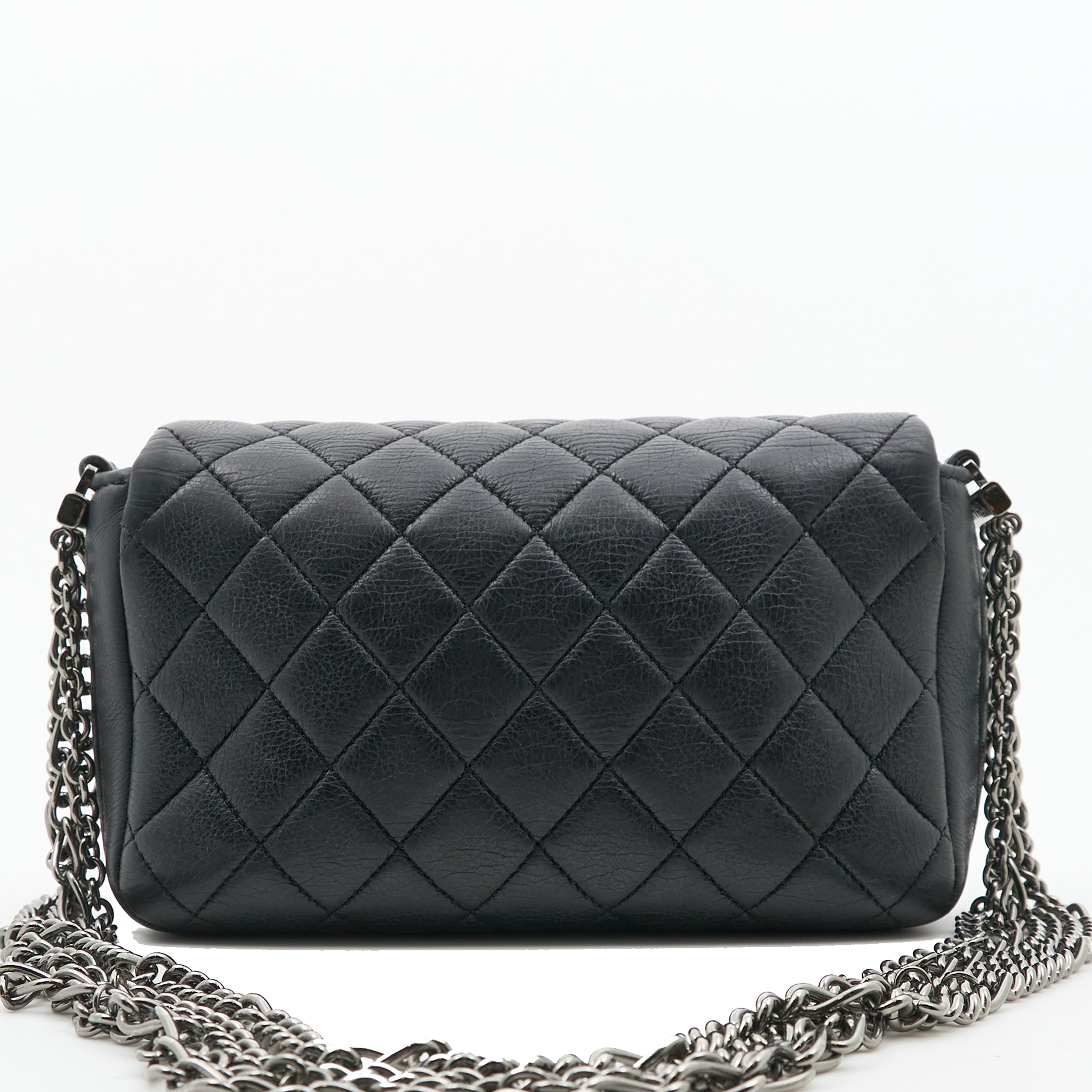 Chanel Quilted Calfskin Multi Chain Flap Bag Black RHW