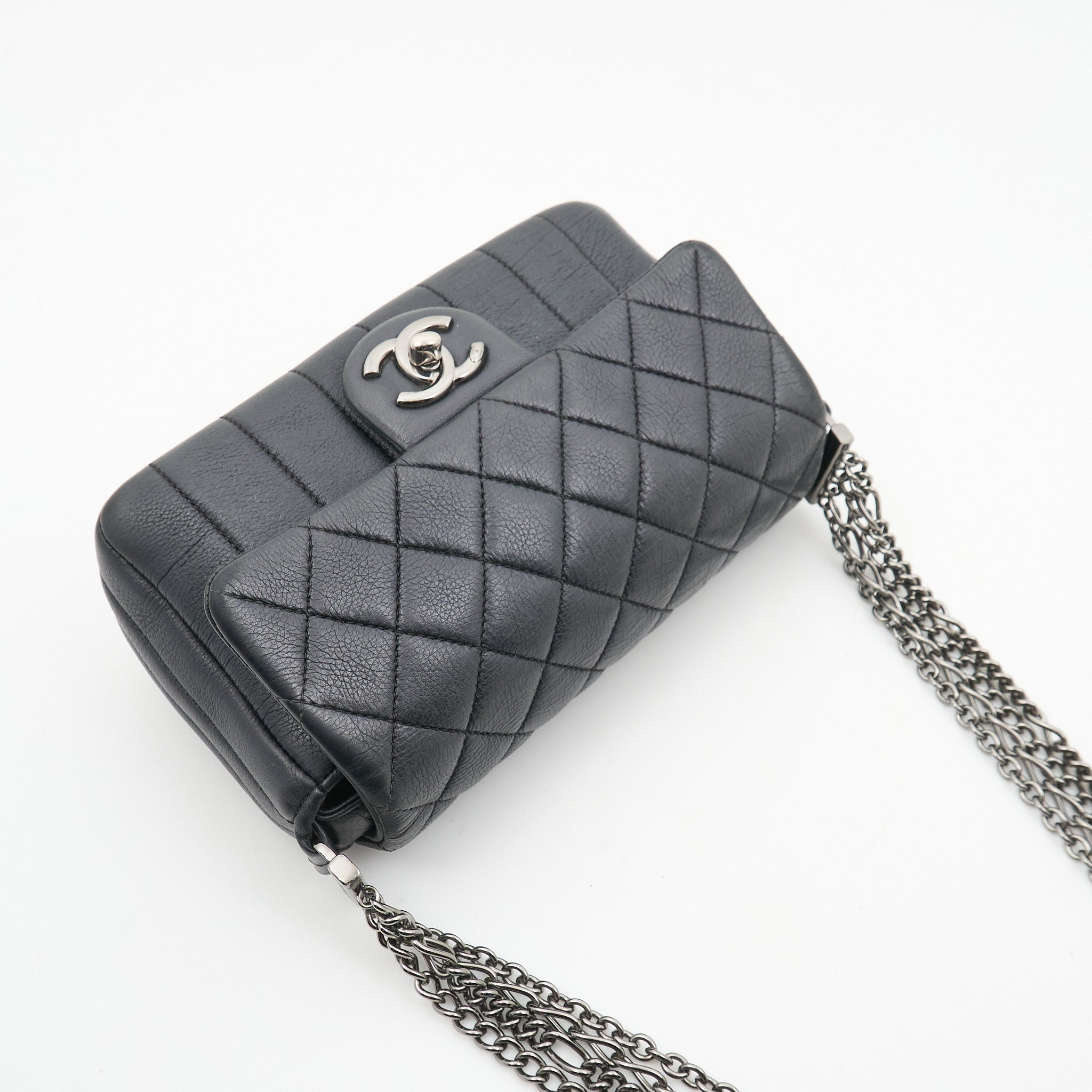 Chanel Quilted Calfskin Multi Chain Flap Bag Black RHW