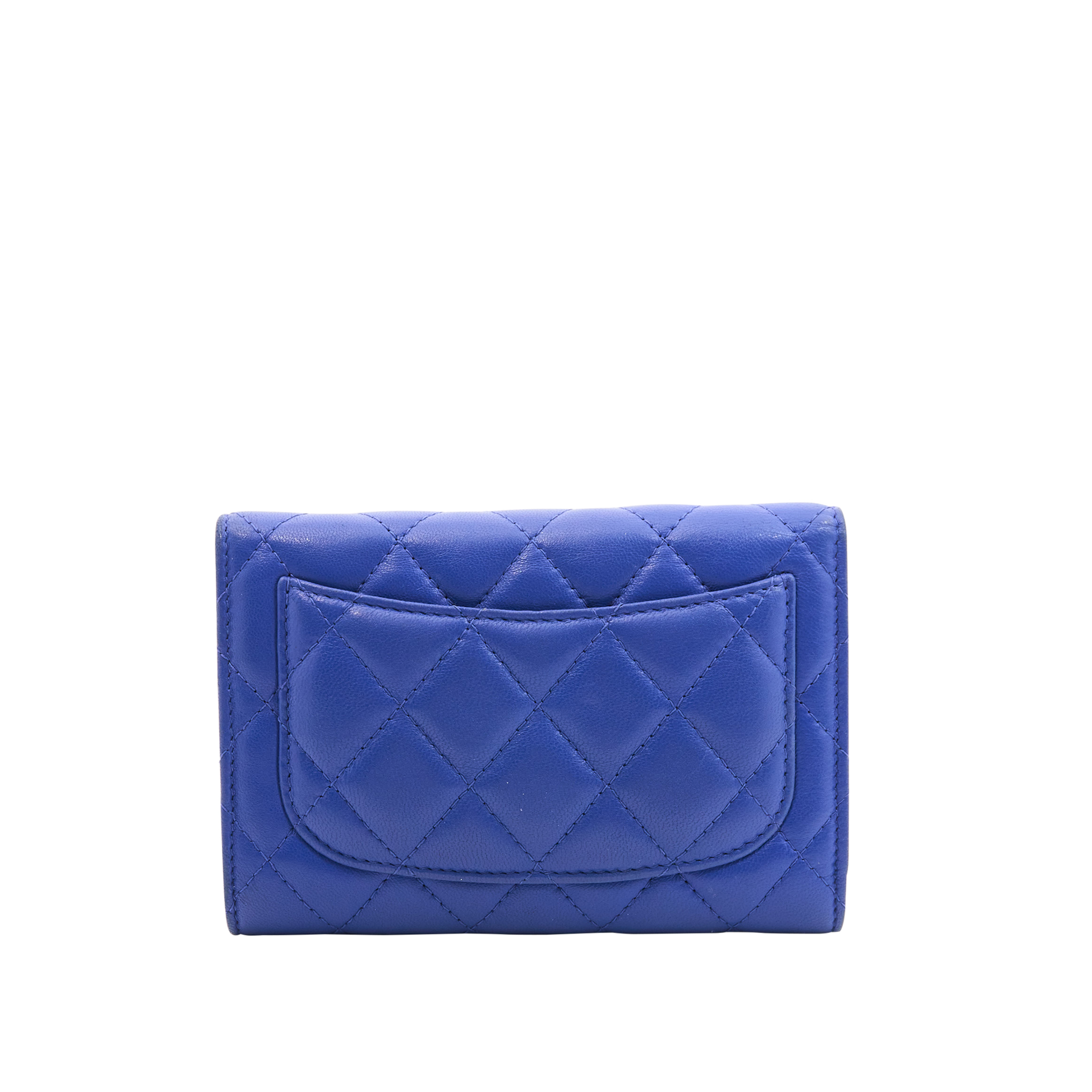 Chanel Quilted Caviar Wallet in blue GHW