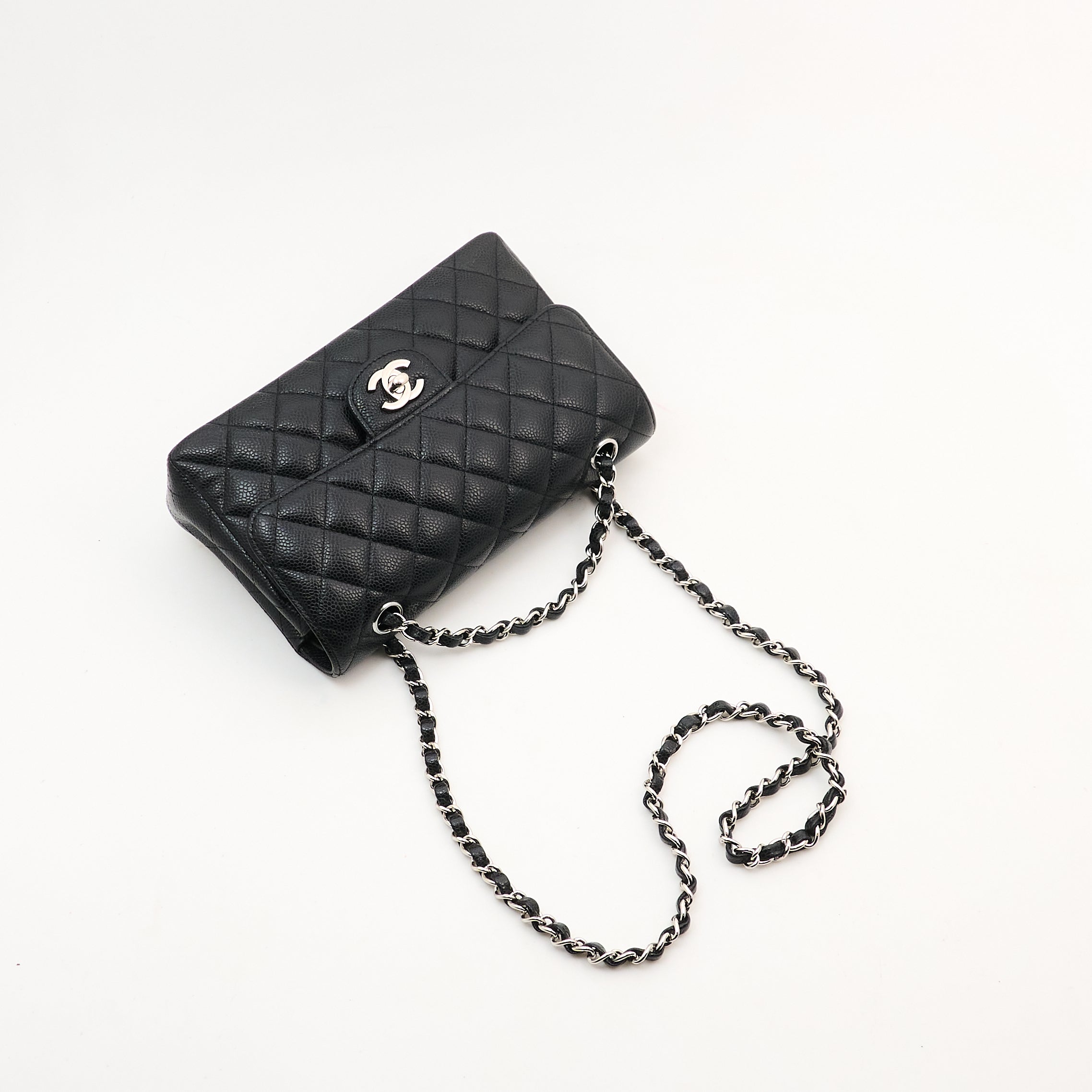 Chanel Small Classic Double Flap Black Caviar SHW