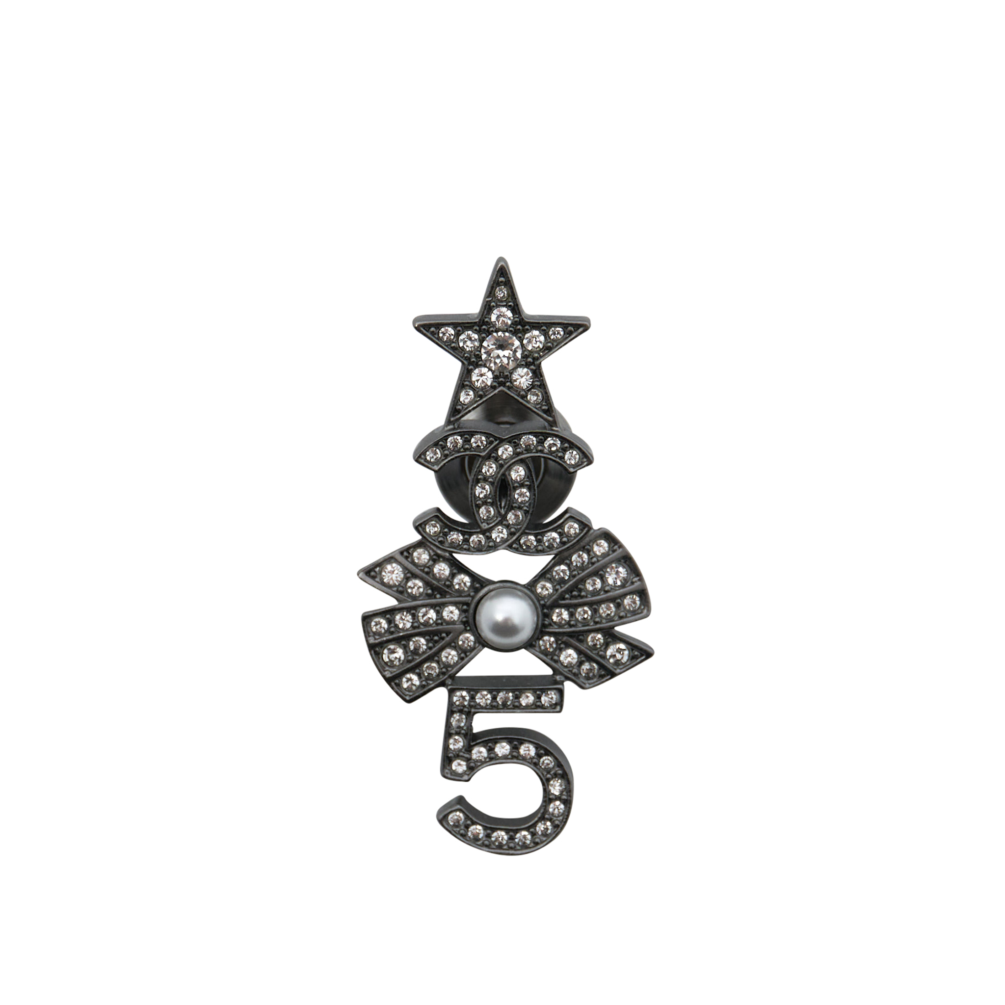 Chanel Star / No.5 / Ribbon Brooch With Crystal