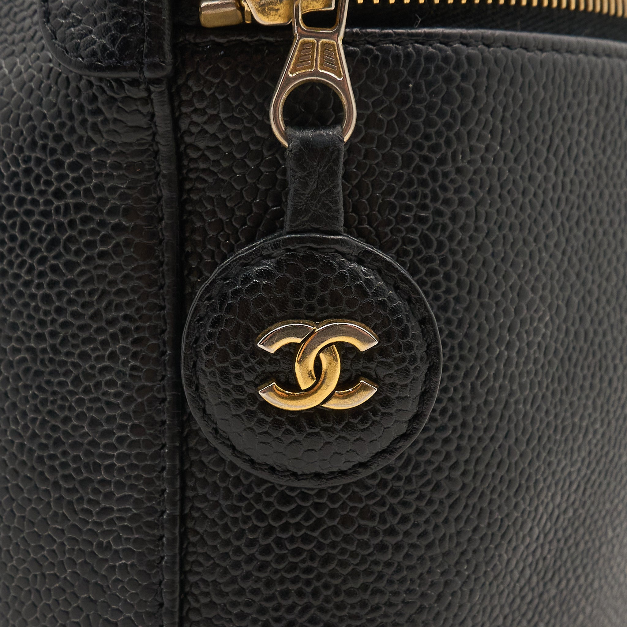 Chanel Tall Black Caviar Vanity Bag