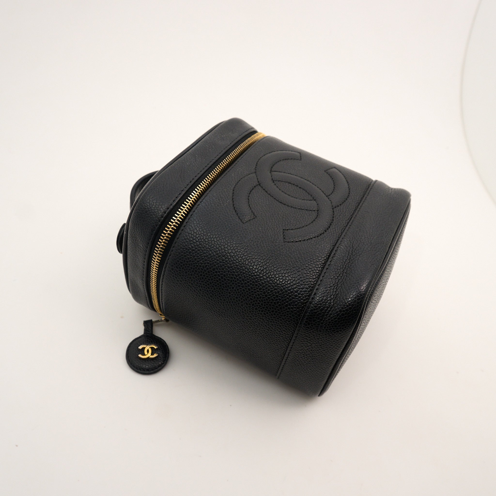Chanel Tall Black Caviar Vanity Bag