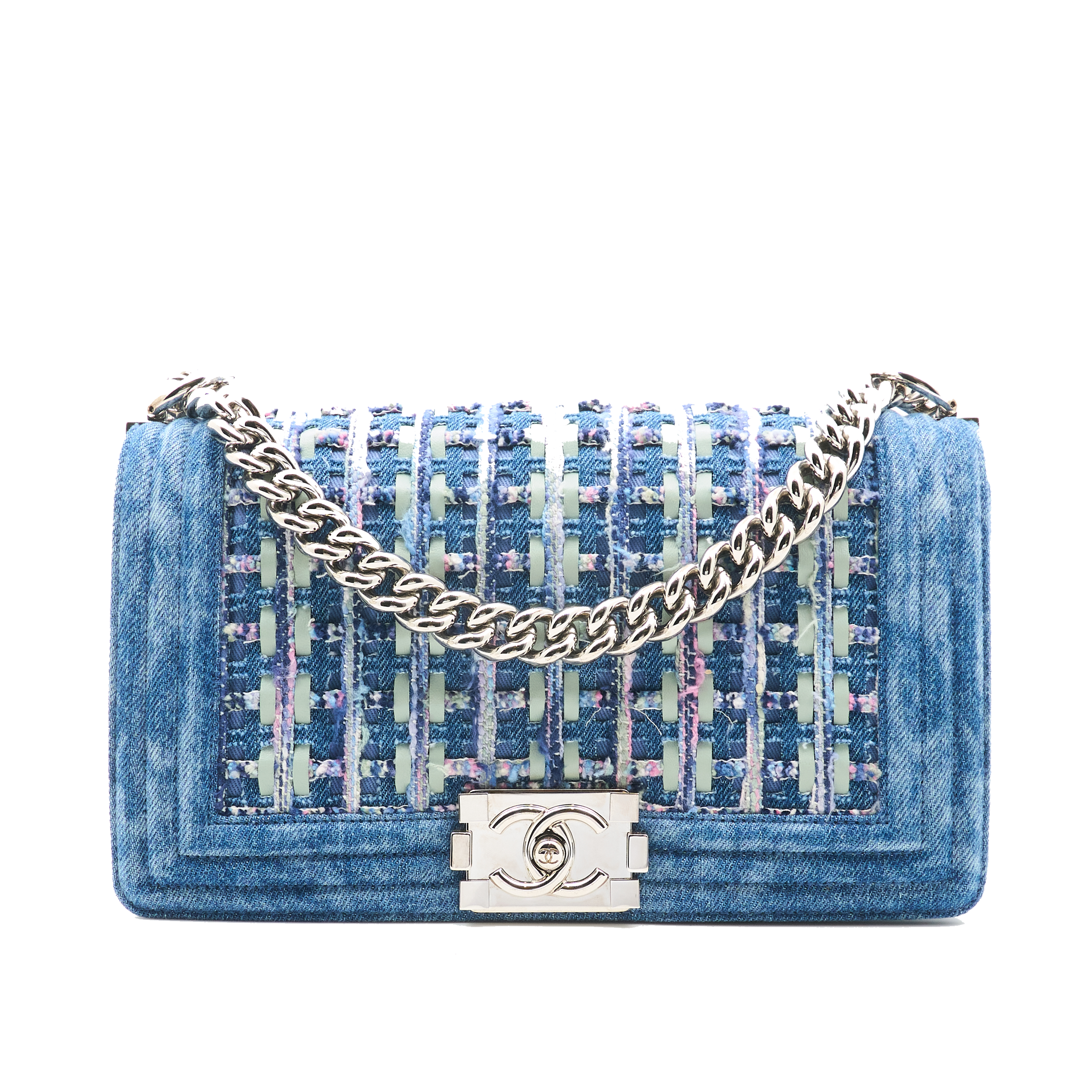 Chanel Denim & Tweed Boy Bag SHW