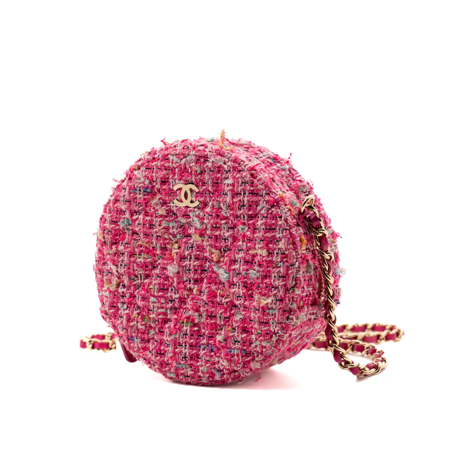 Chanel Tweed Handbag in Pink GHW