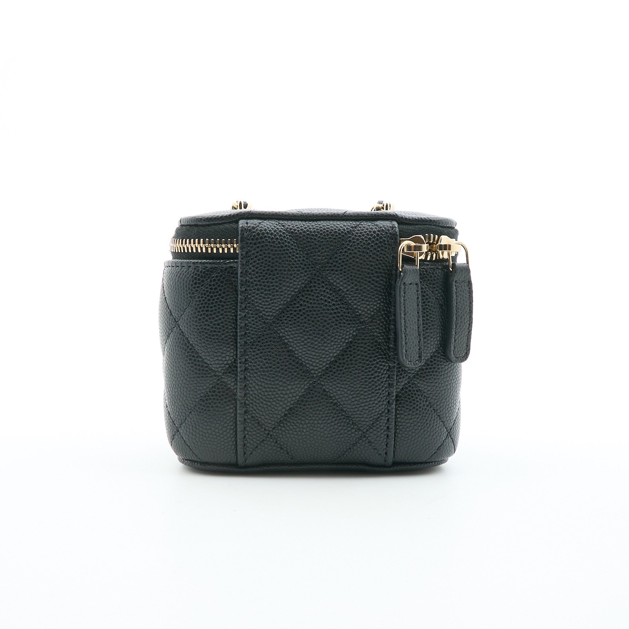 Chanel Caviar Mini Vanity With Chain Black GHW