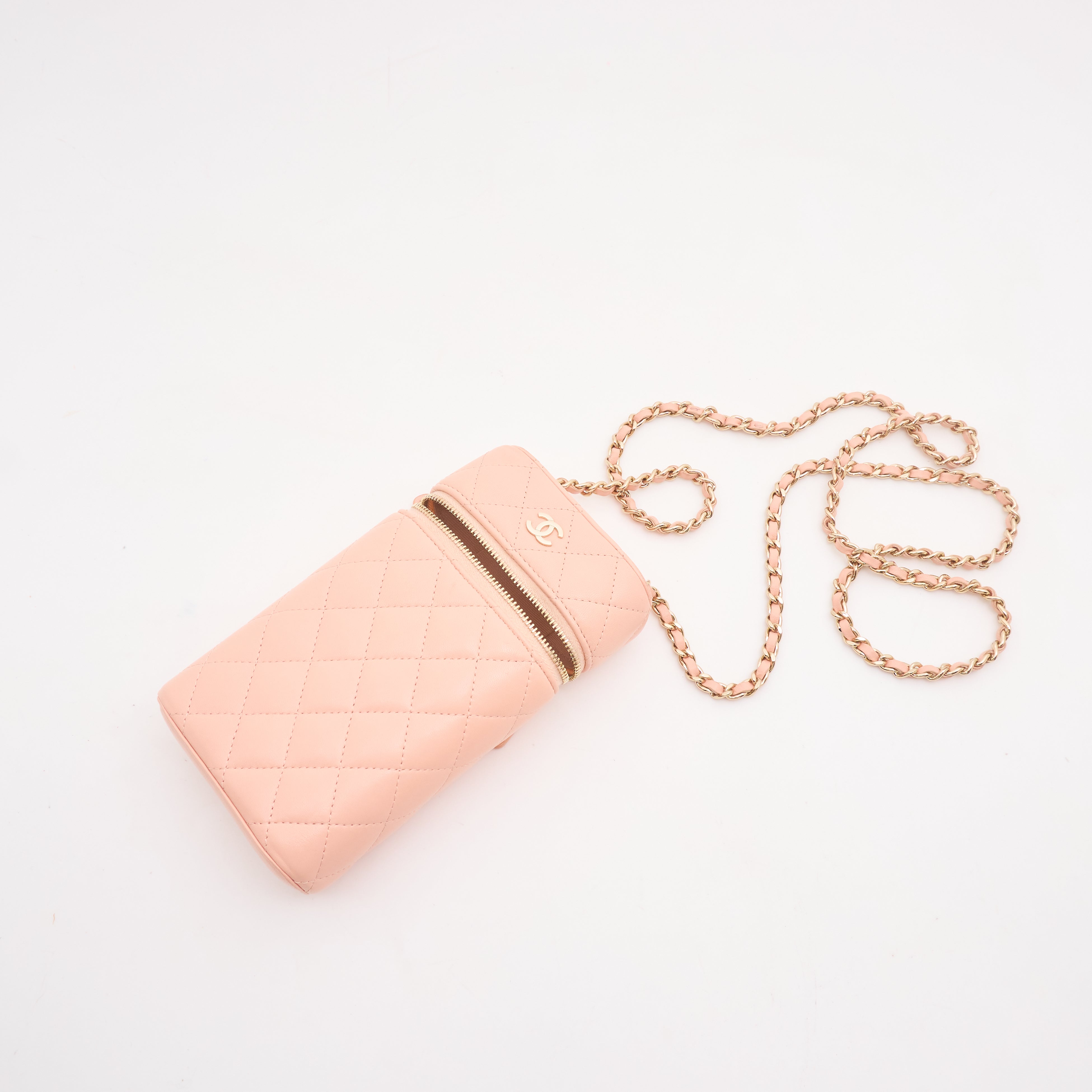 Chanel Vertical Vanity Case Pink Lambskin LGHW