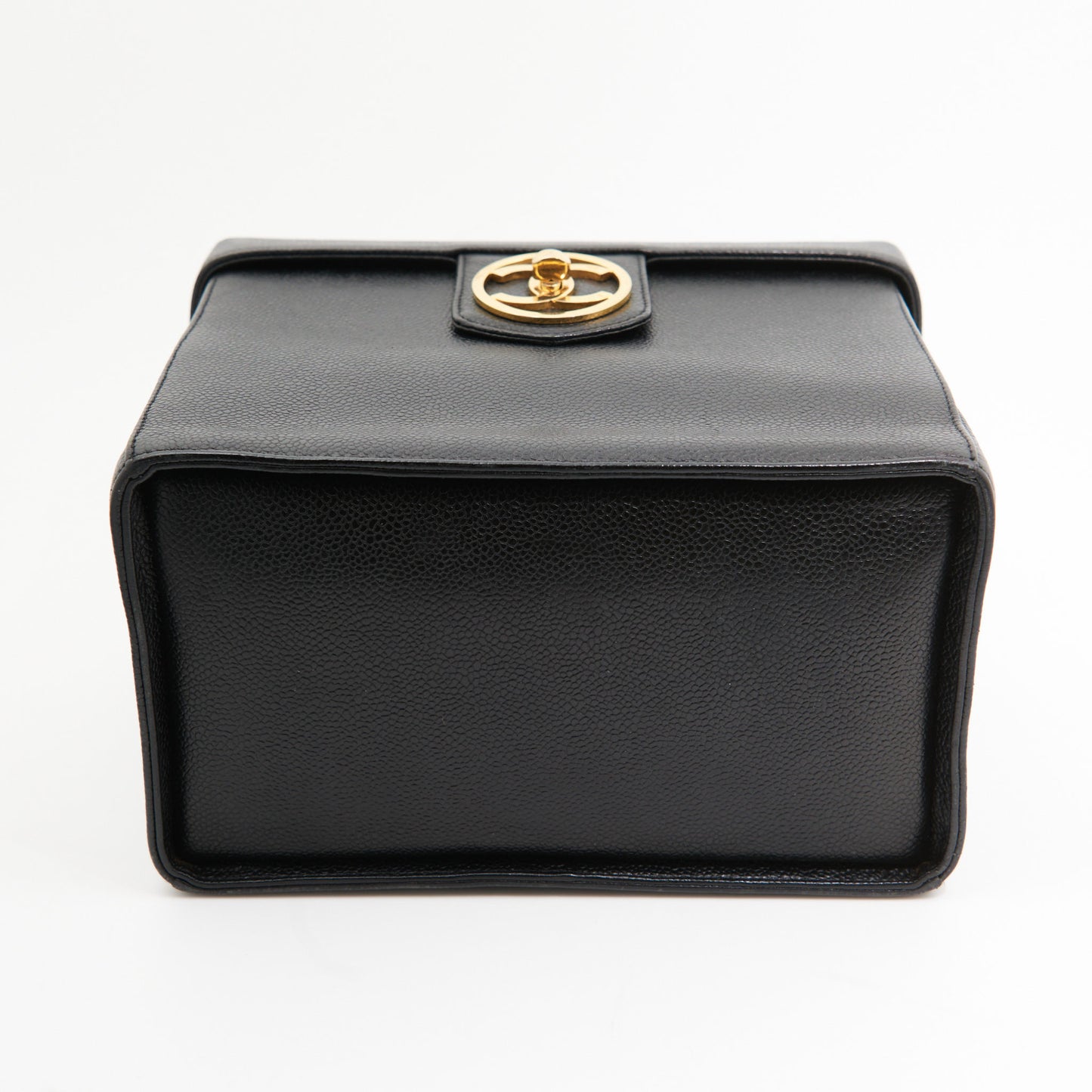 Chanel Vintage Caviar Cosmetic Pouch in Black GHW
