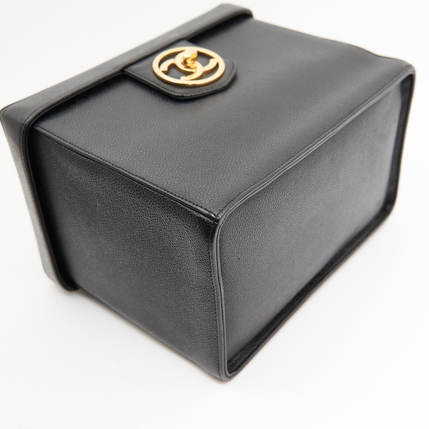 Chanel Vintage Caviar Cosmetic Pouch in Black GHW