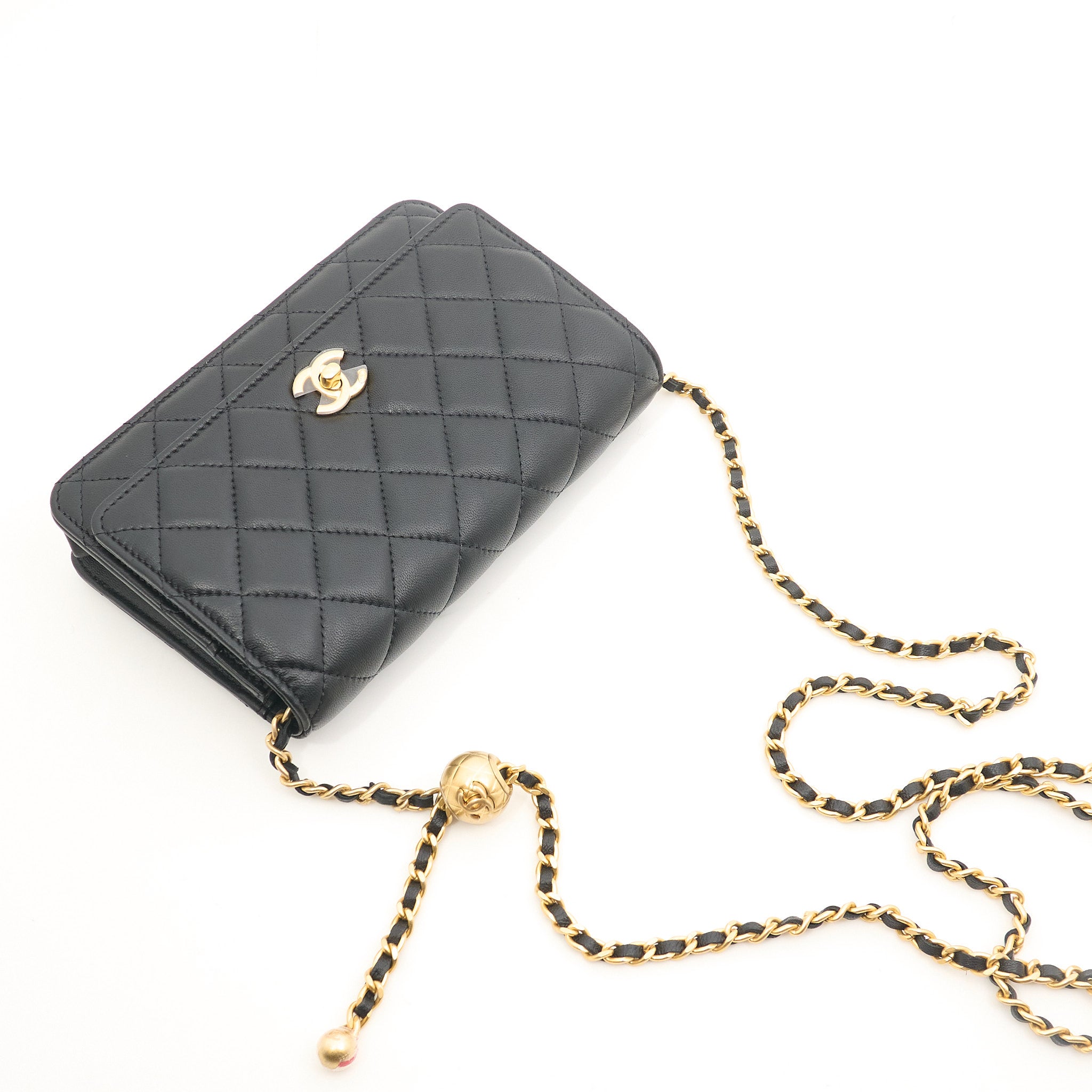 Chanel Wallet on Chain WOC Pearl Crush Black Lambskin GHW