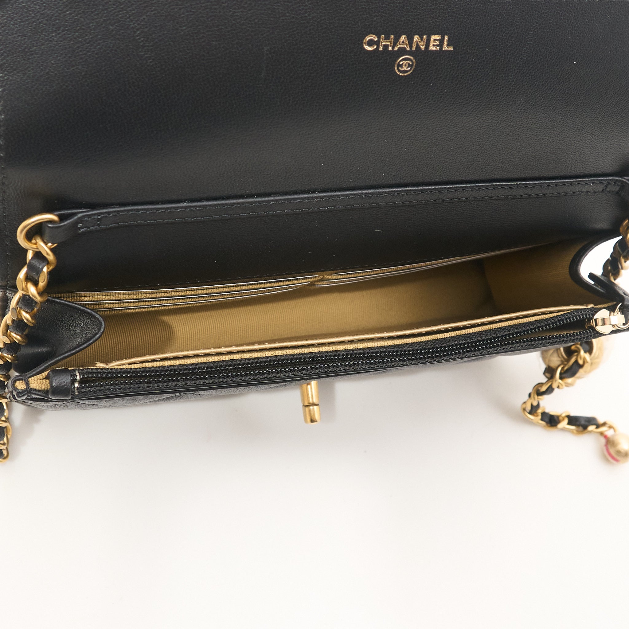 Chanel Wallet on Chain WOC Pearl Crush Black Lambskin GHW