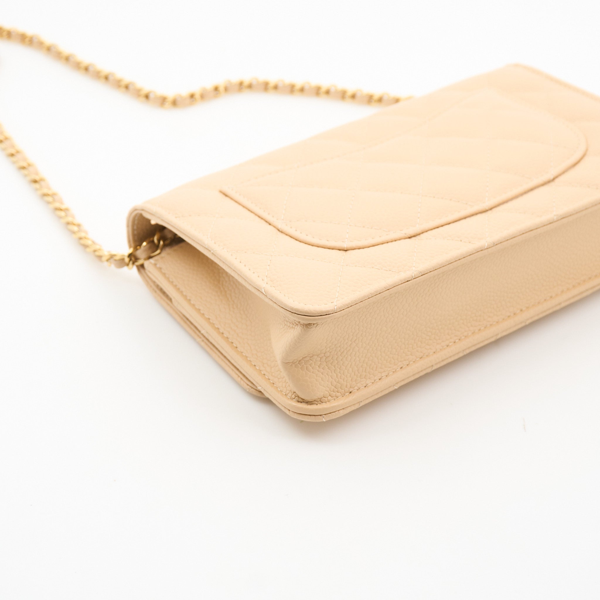 Chanel Wallet On Chain Beige Caviar WOC GHW
