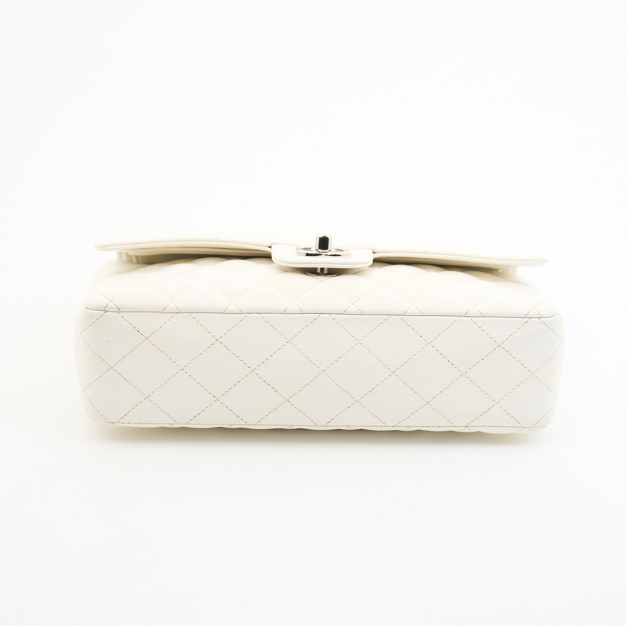 Chanel Classic Double Flap White Caviar Bag SHW