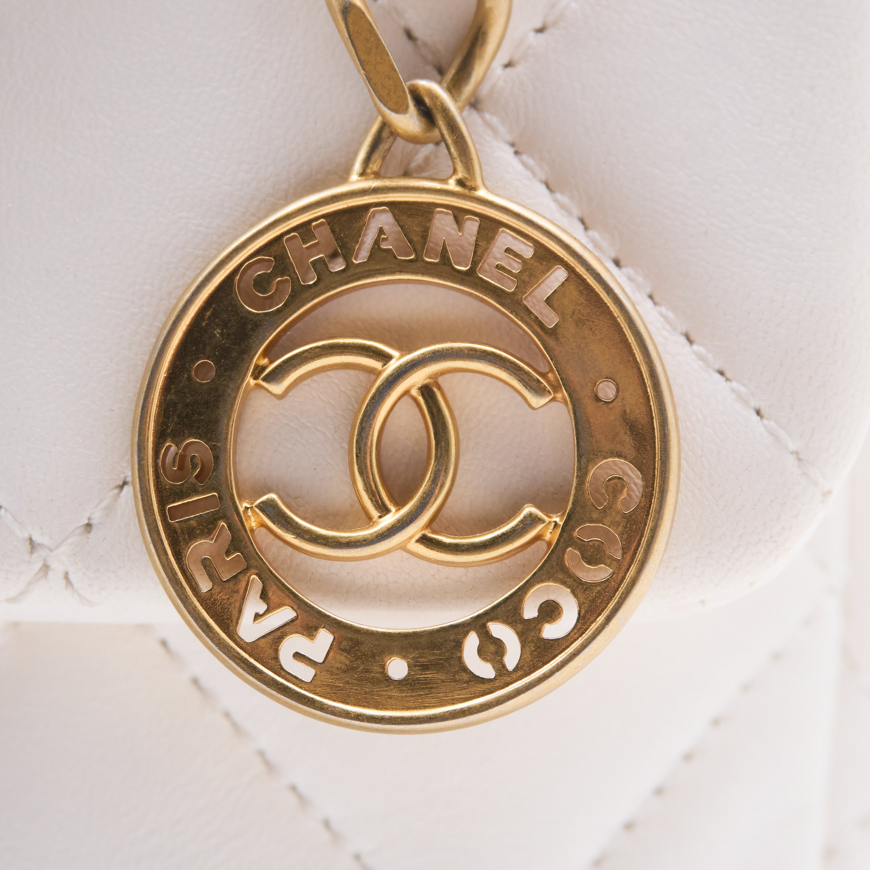 Chanel White Mini Quilted Flap Shoulder Bag GHW
