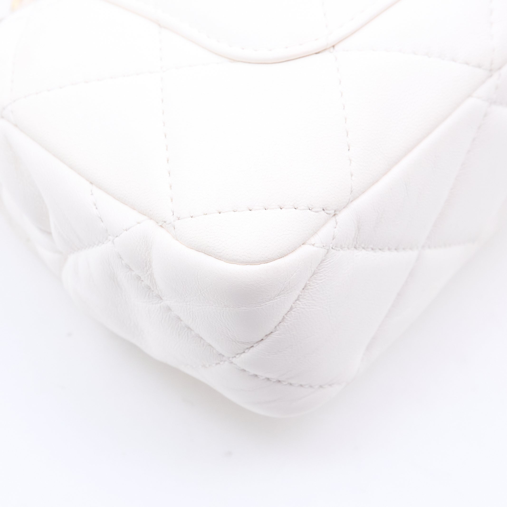 Chanel White Mini Quilted Flap Shoulder Bag GHW